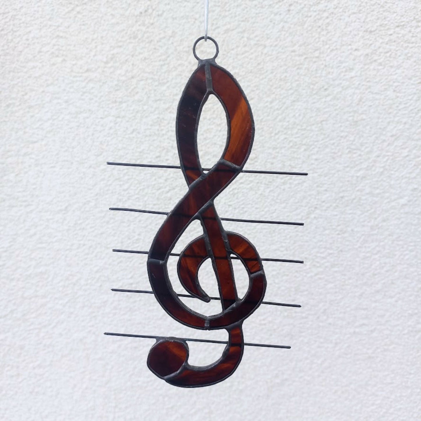 Treble Clef Stained Glass Suncatcher Window Hanging