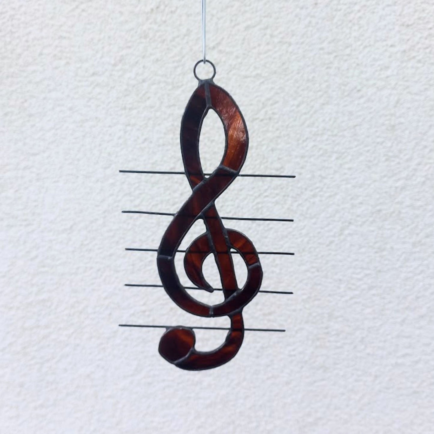 Treble Clef Stained Glass Suncatcher Window Hanging