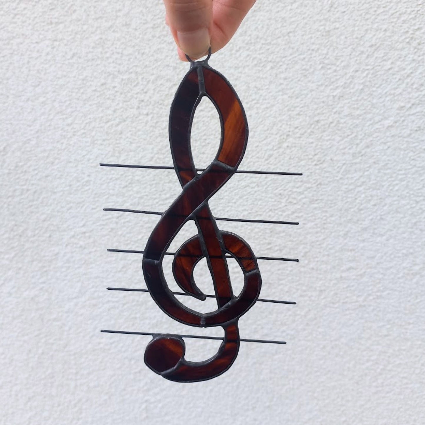 Treble Clef Stained Glass Suncatcher Window Hanging