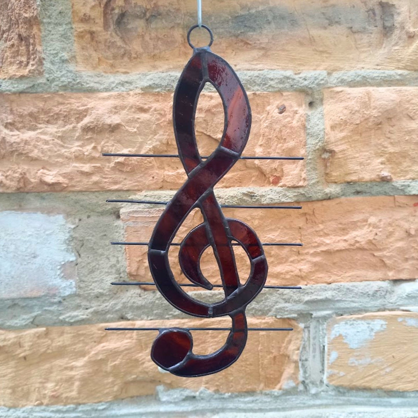 Treble Clef Stained Glass Suncatcher Window Hanging