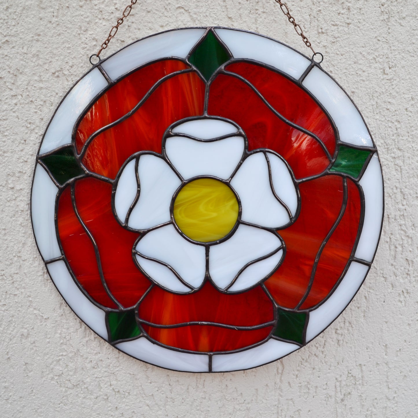 Tudor Rose Stained Glass Panel