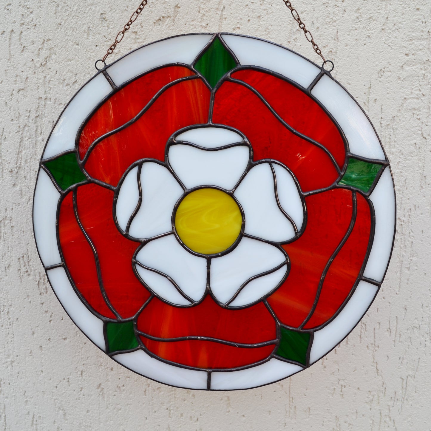 Tudor Rose Stained Glass Panel