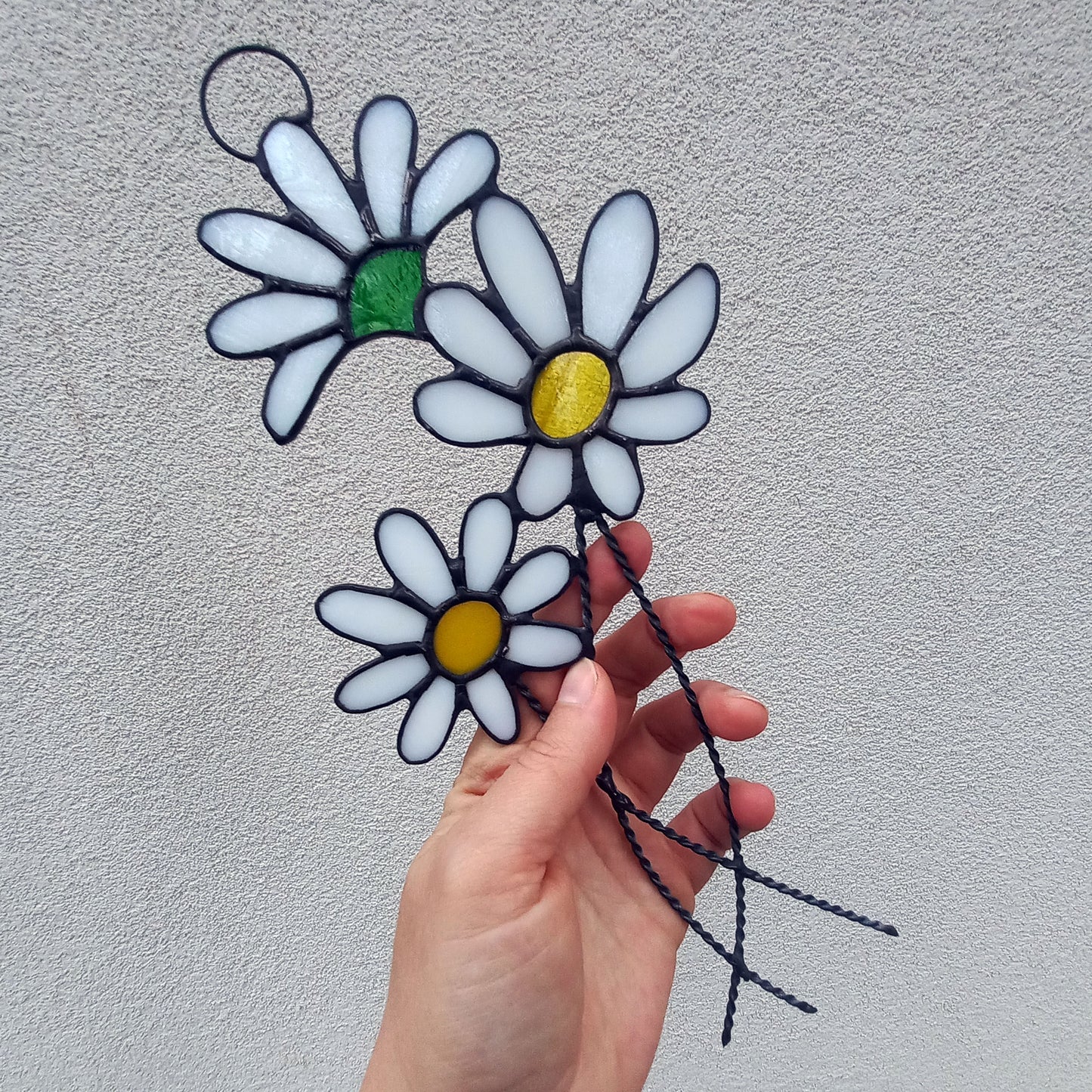 Daisy Flowers Bouquet Stained Glass Suncatcher