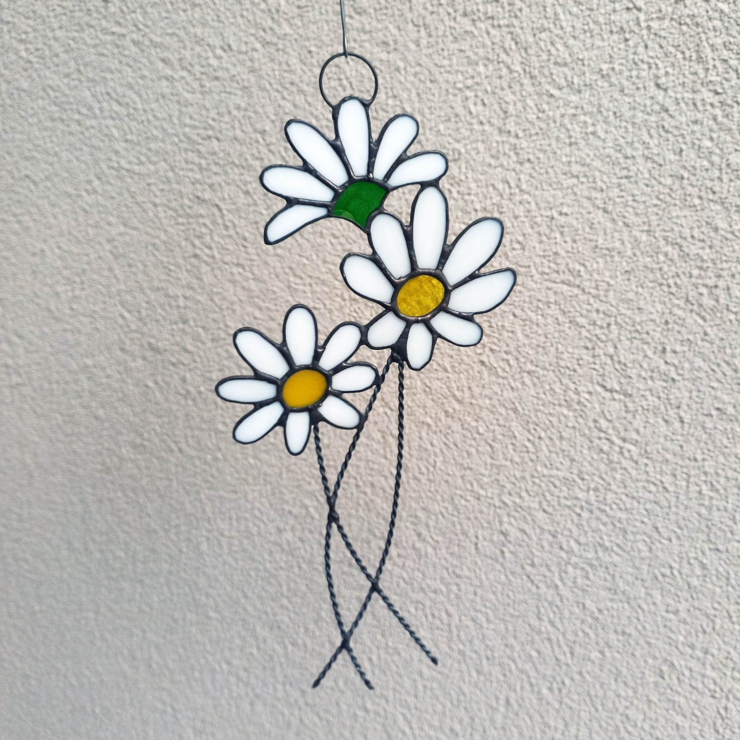 Daisy Flowers Bouquet Stained Glass Suncatcher