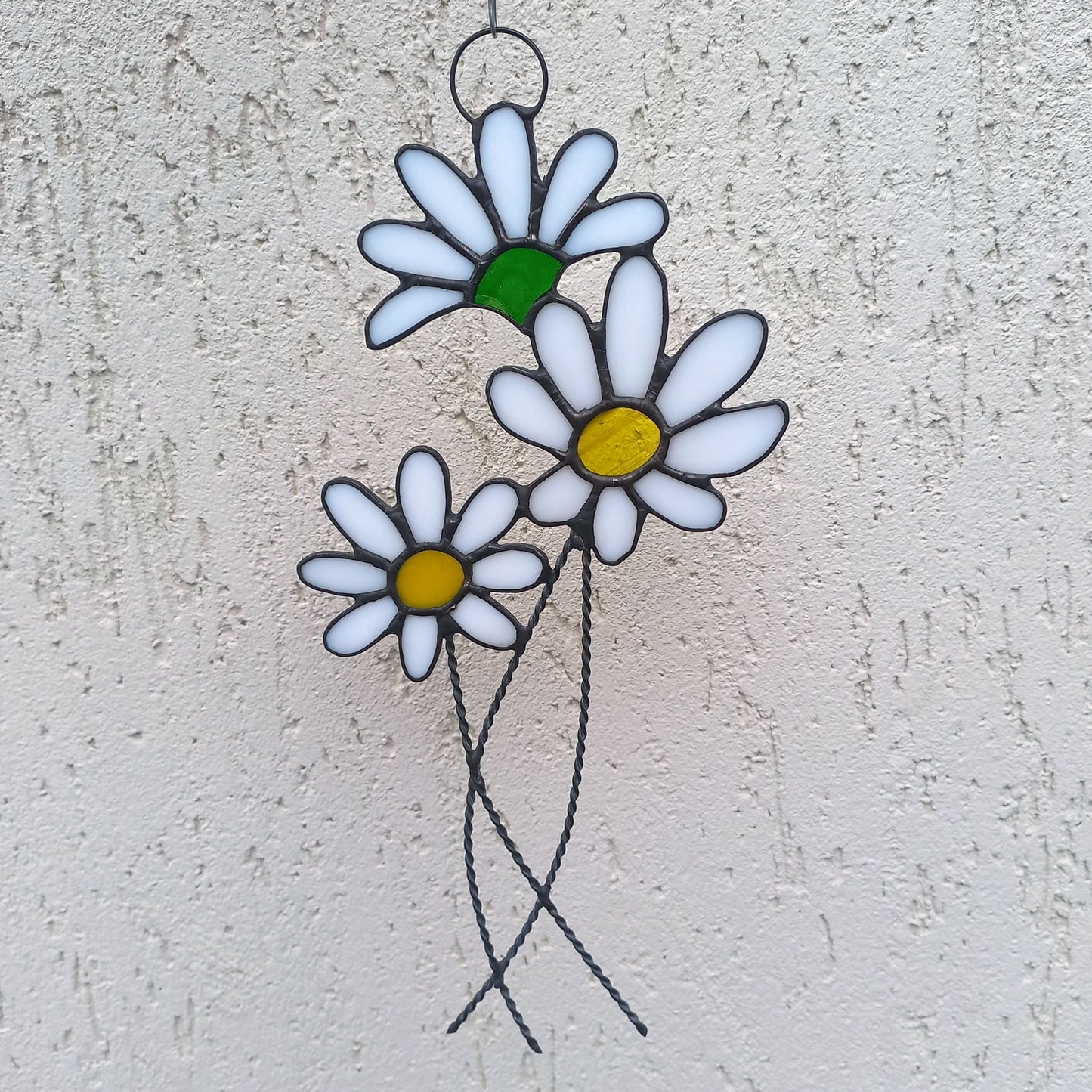 Daisy Flowers Bouquet Stained Glass Suncatcher