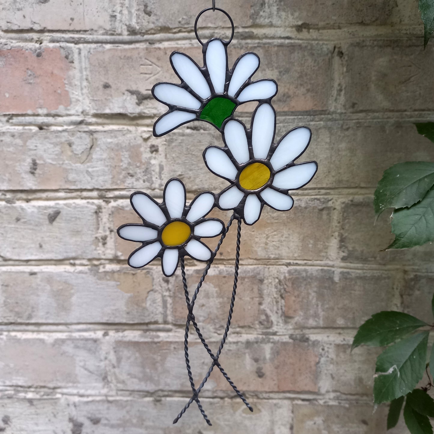Daisy Flowers Bouquet Stained Glass Suncatcher