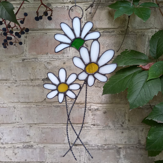 Daisy Flowers Bouquet Stained Glass Suncatcher