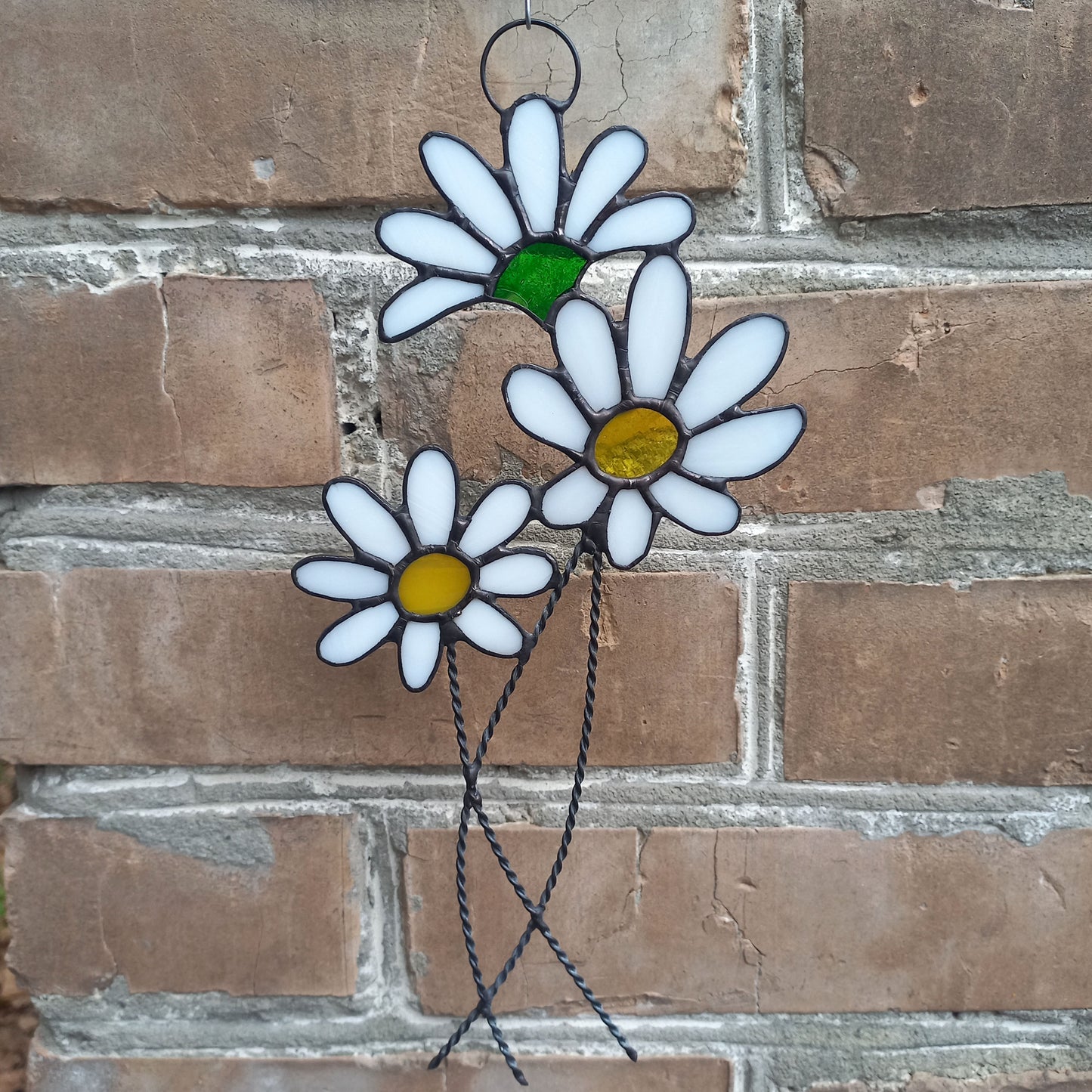 Daisy Flowers Bouquet Stained Glass Suncatcher