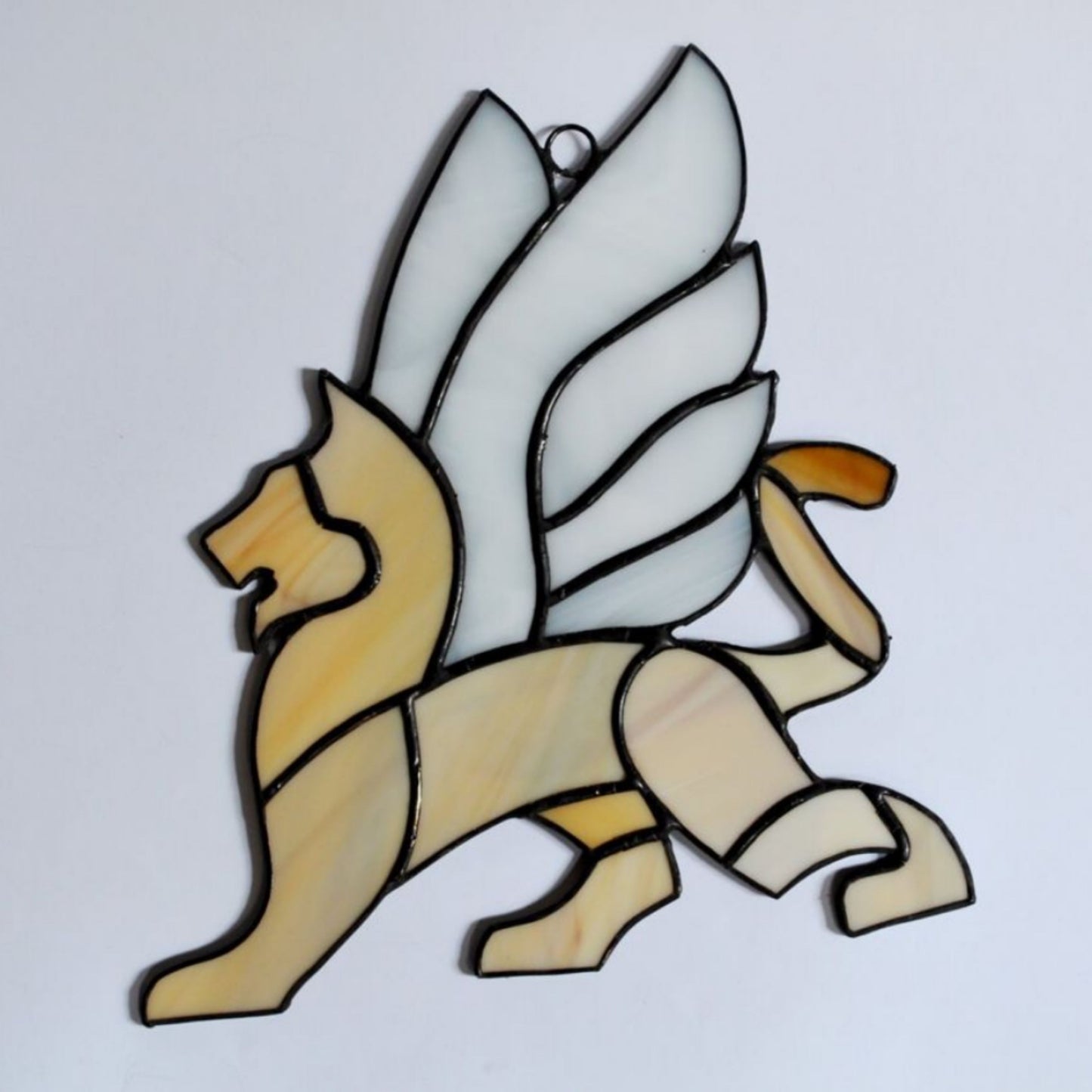 Winged Lion Stained Glass Suncatcher