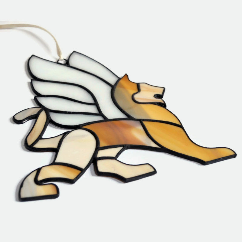 Winged Lion Stained Glass Suncatcher