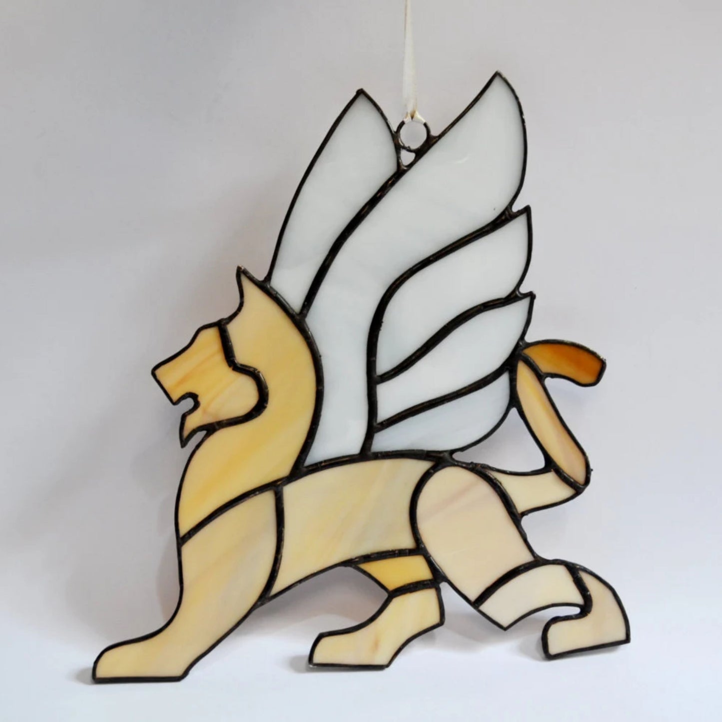 Winged Lion Stained Glass Suncatcher