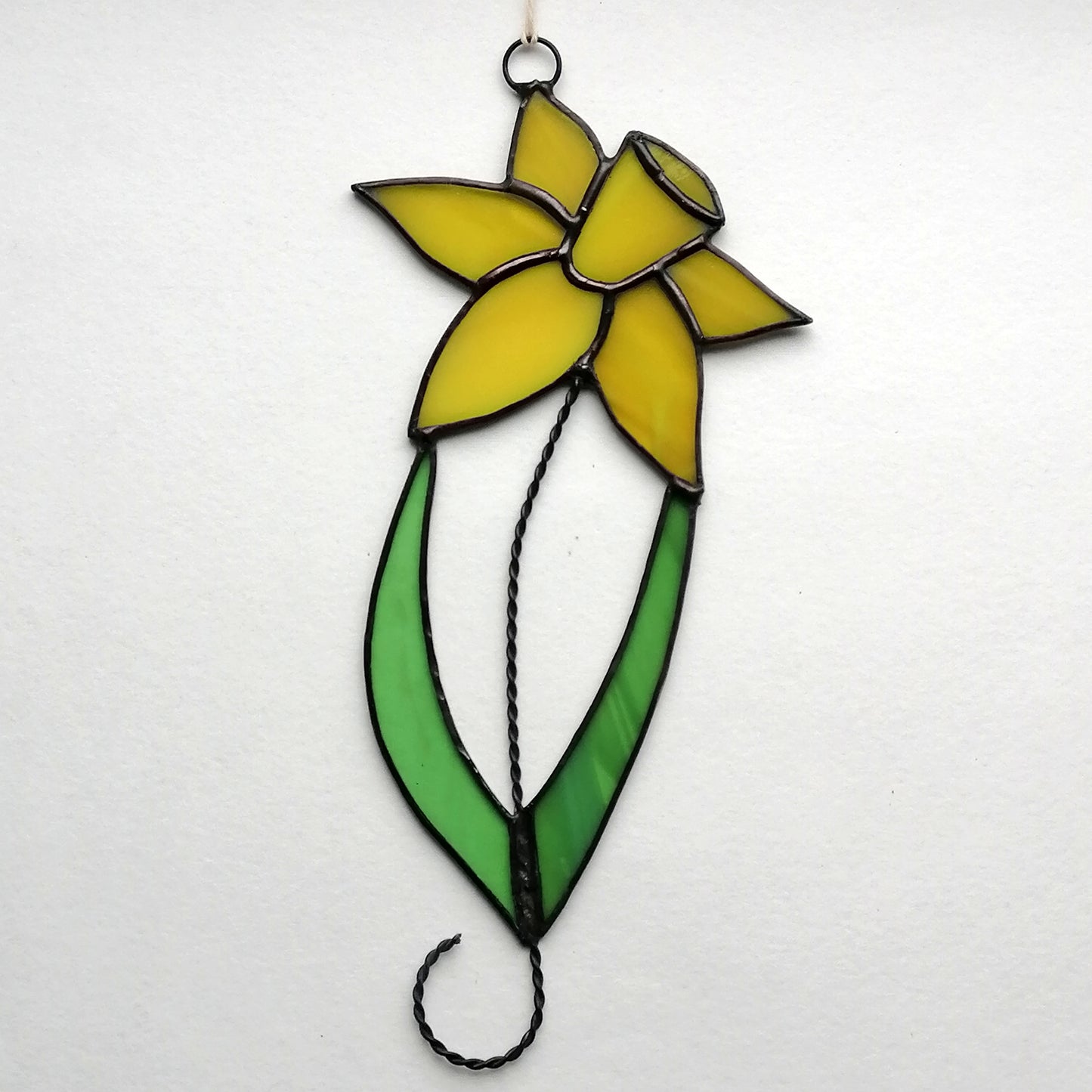 Spring Yellow Daffodil Stained Glass Suncatcher