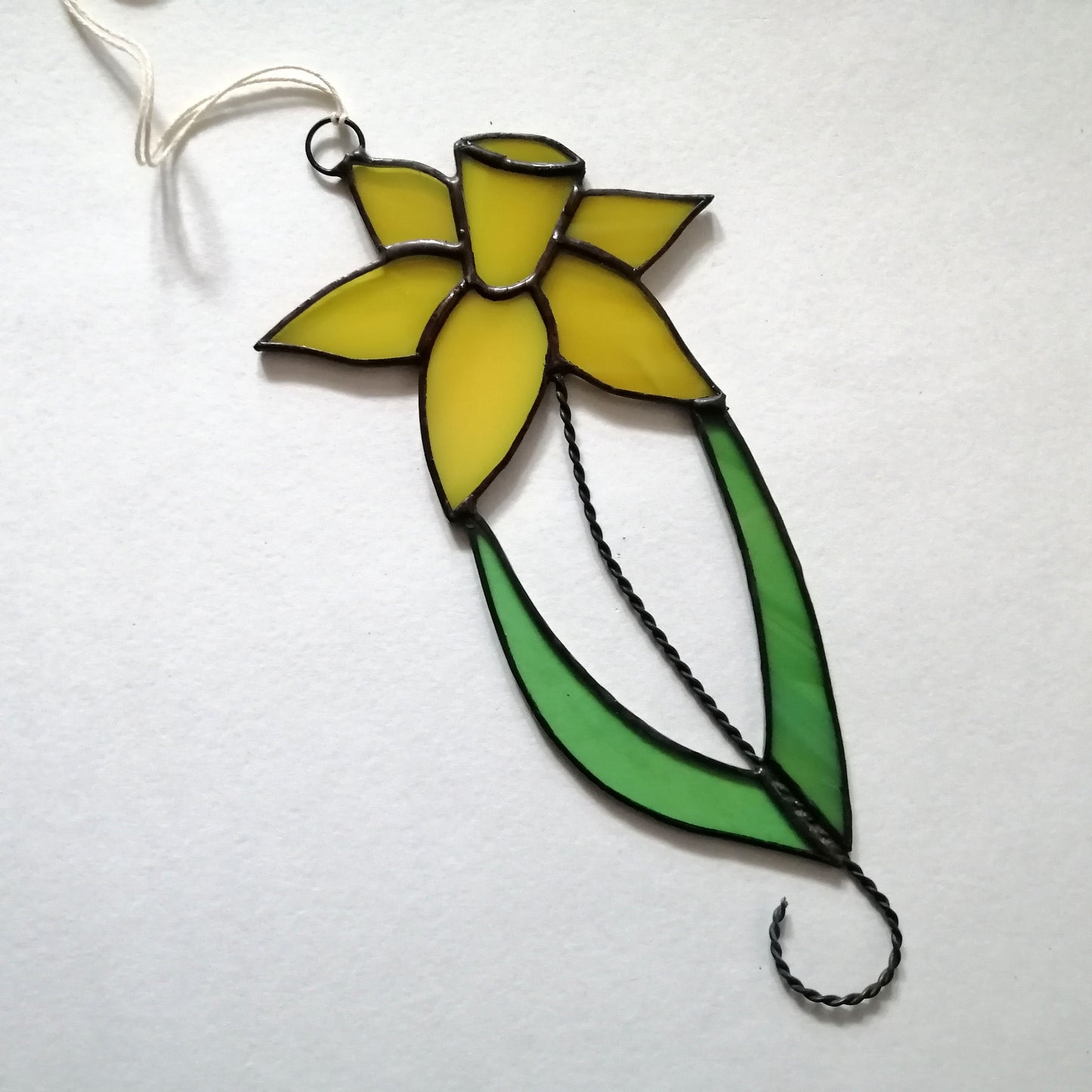 Spring Yellow Daffodil Stained Glass Suncatcher