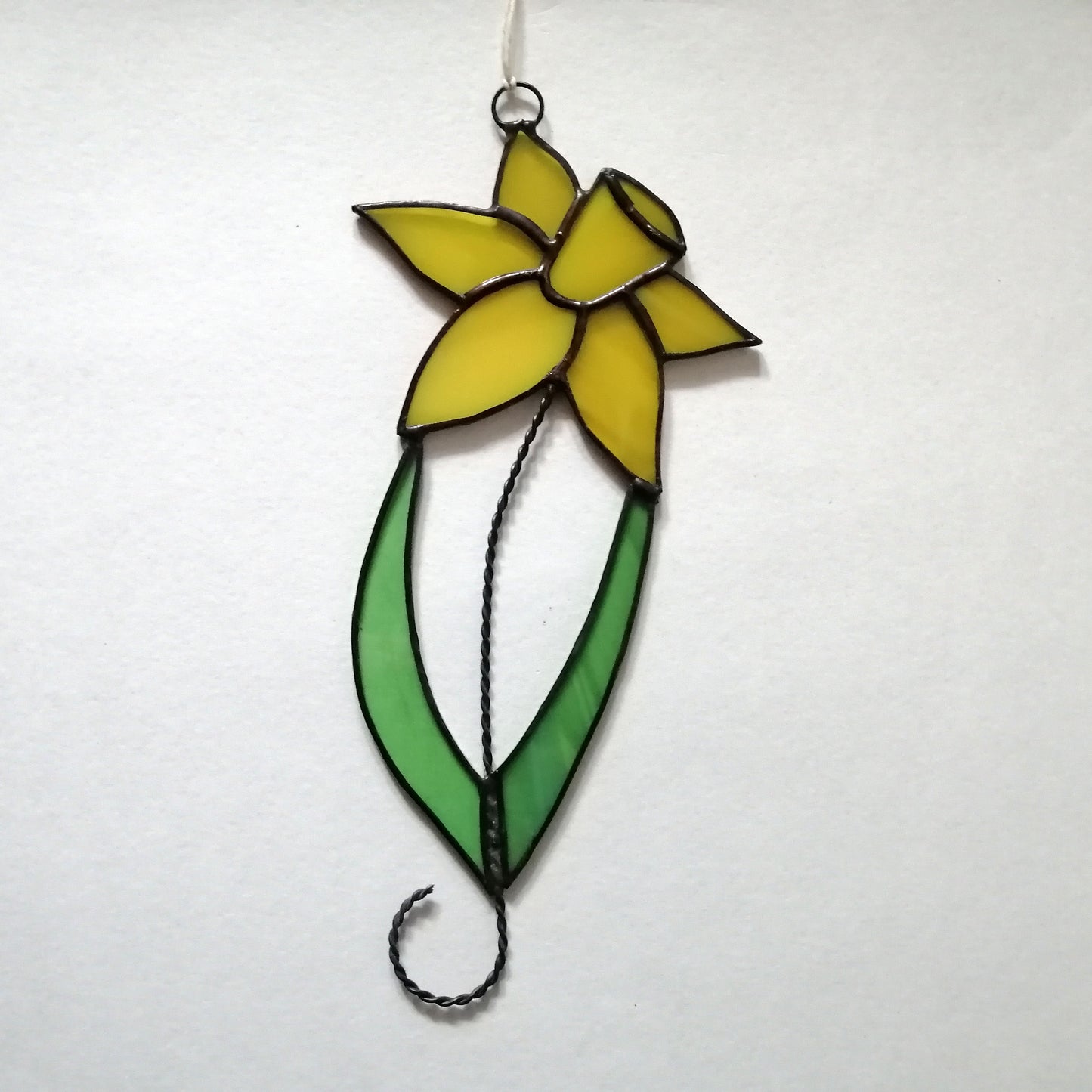 Spring Yellow Daffodil Stained Glass Suncatcher