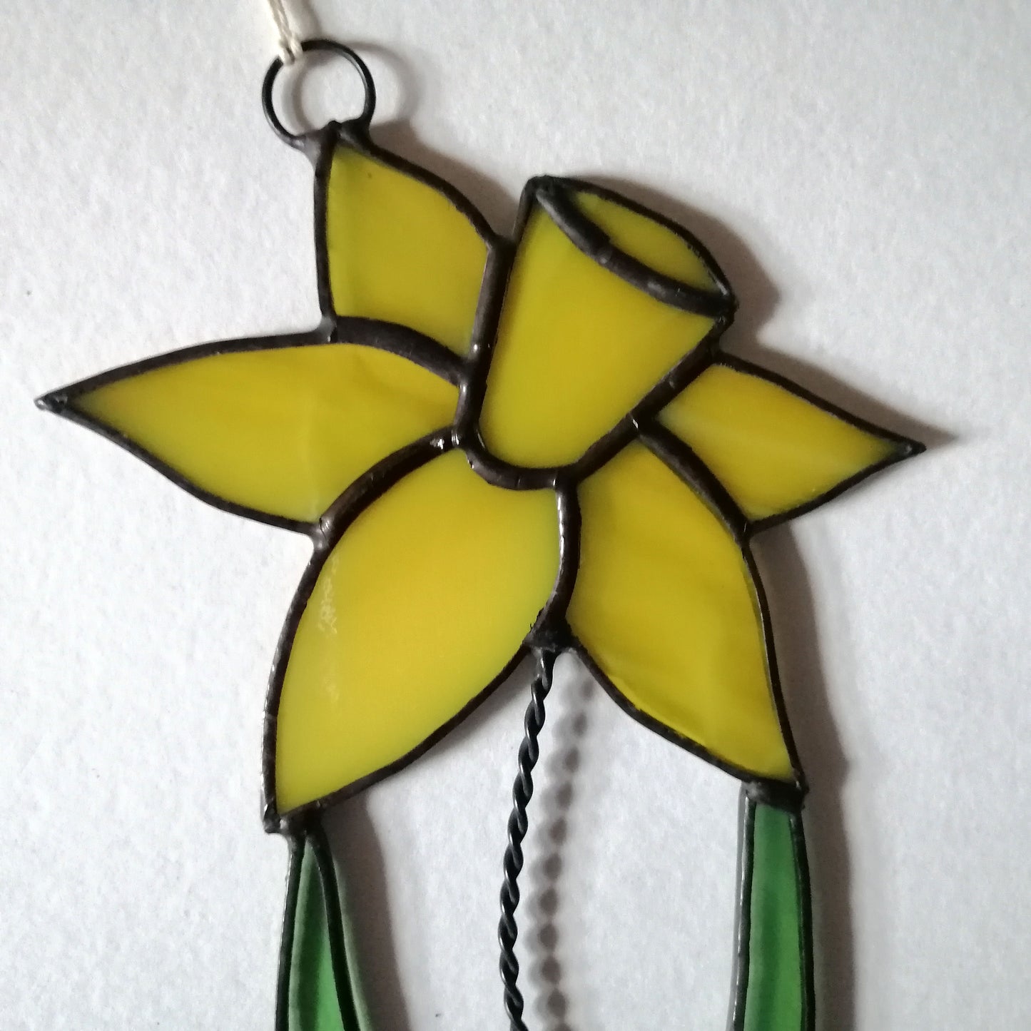 Spring Yellow Daffodil Stained Glass Suncatcher