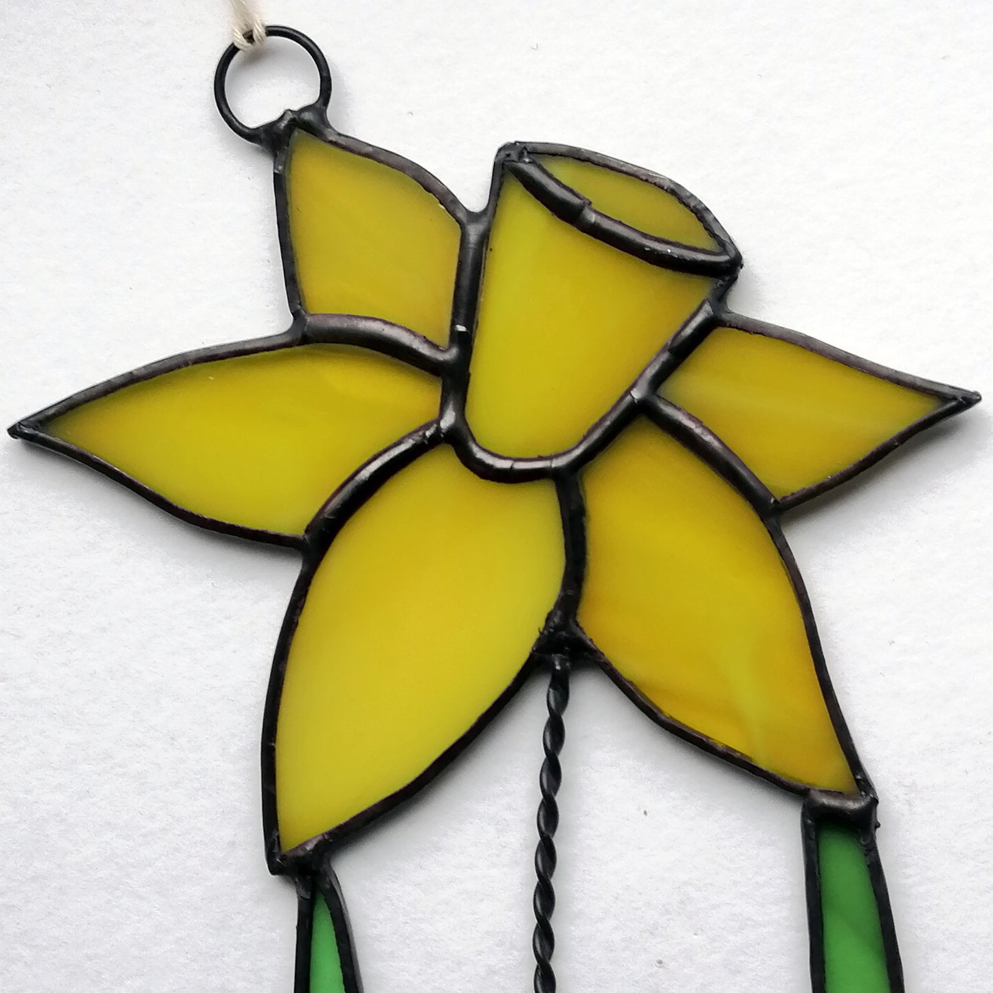 Spring Yellow Daffodil Stained Glass Suncatcher