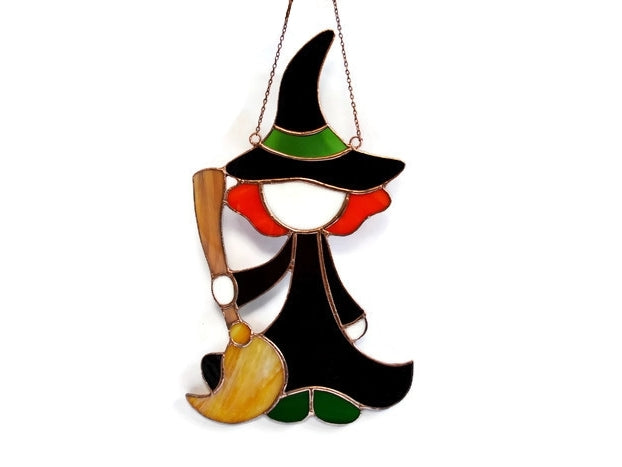 Stained Glass Witch Suncatcher