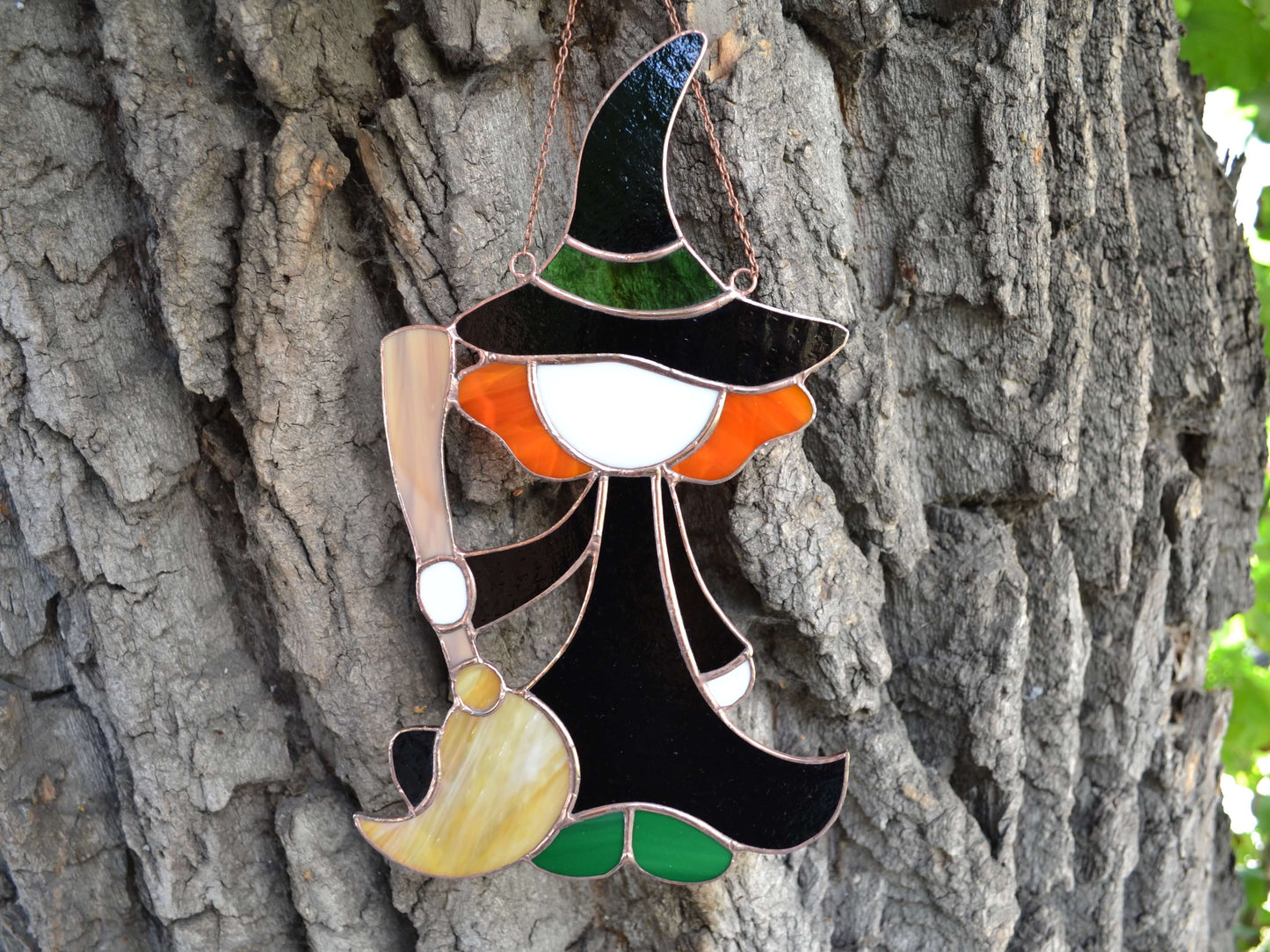 Stained Glass Witch Suncatcher