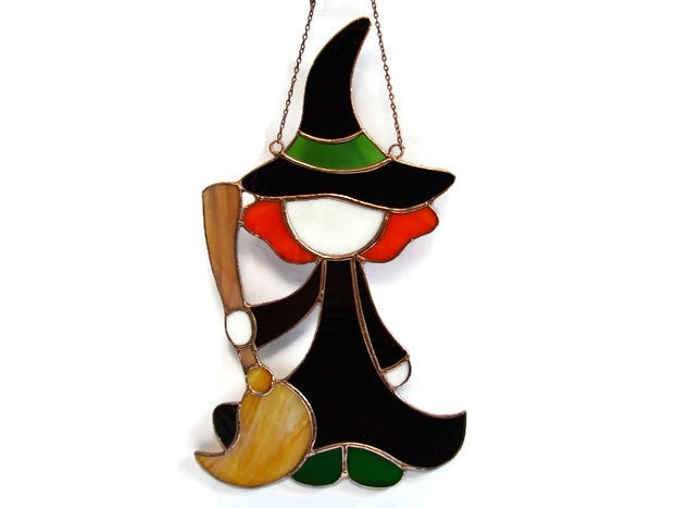 Stained Glass Witch Suncatcher