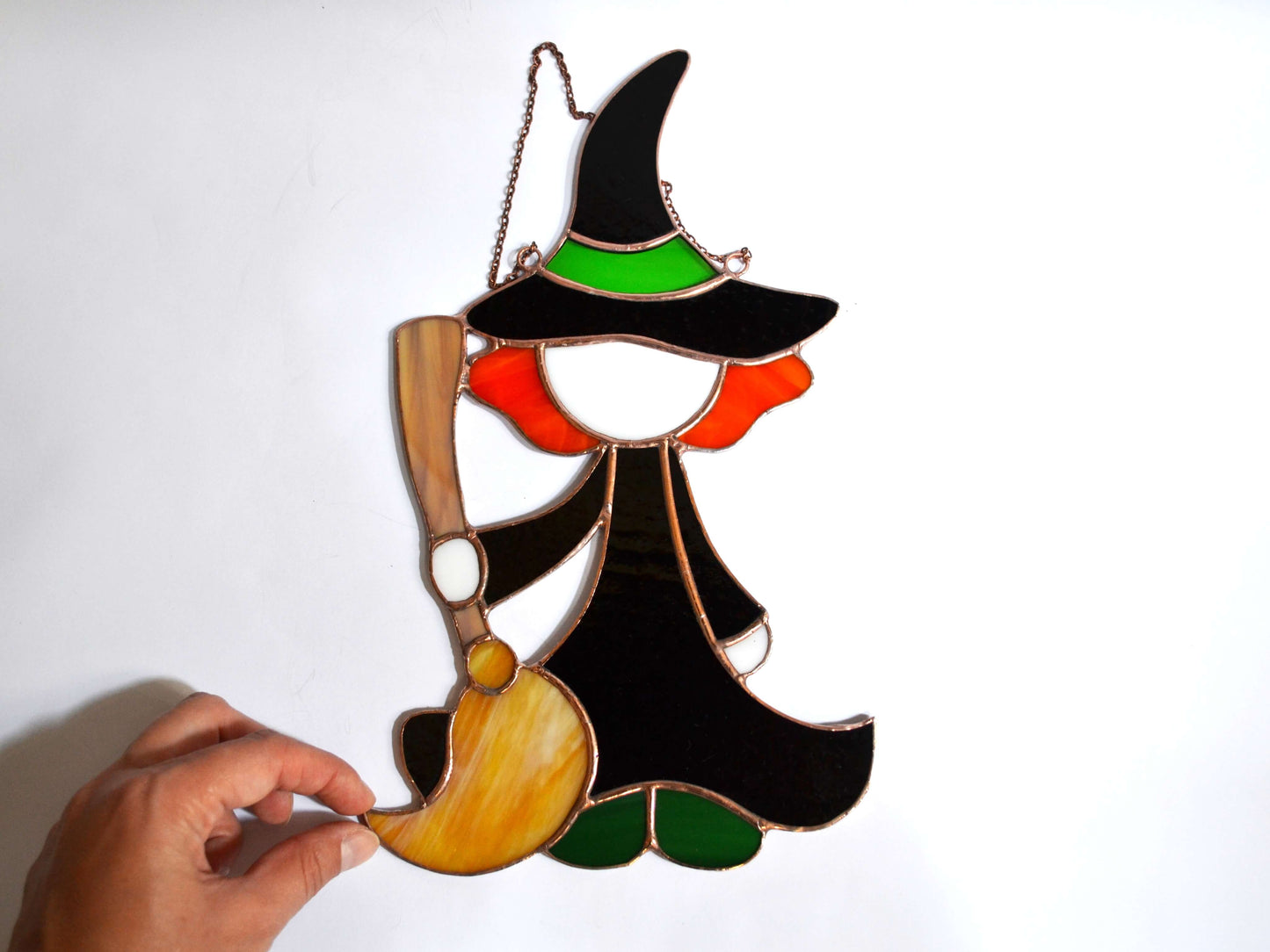 Stained Glass Witch Suncatcher