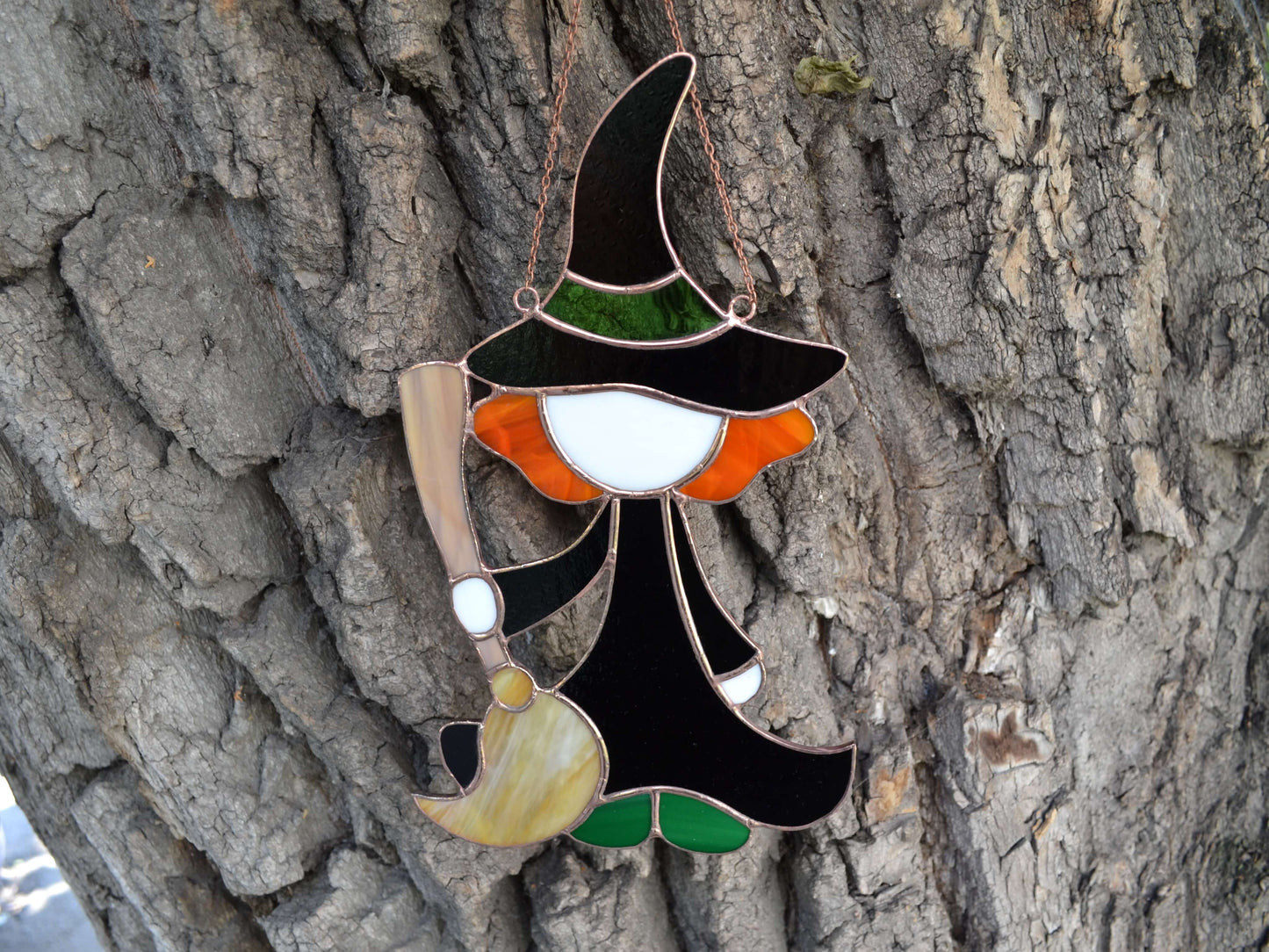 Stained Glass Witch Suncatcher