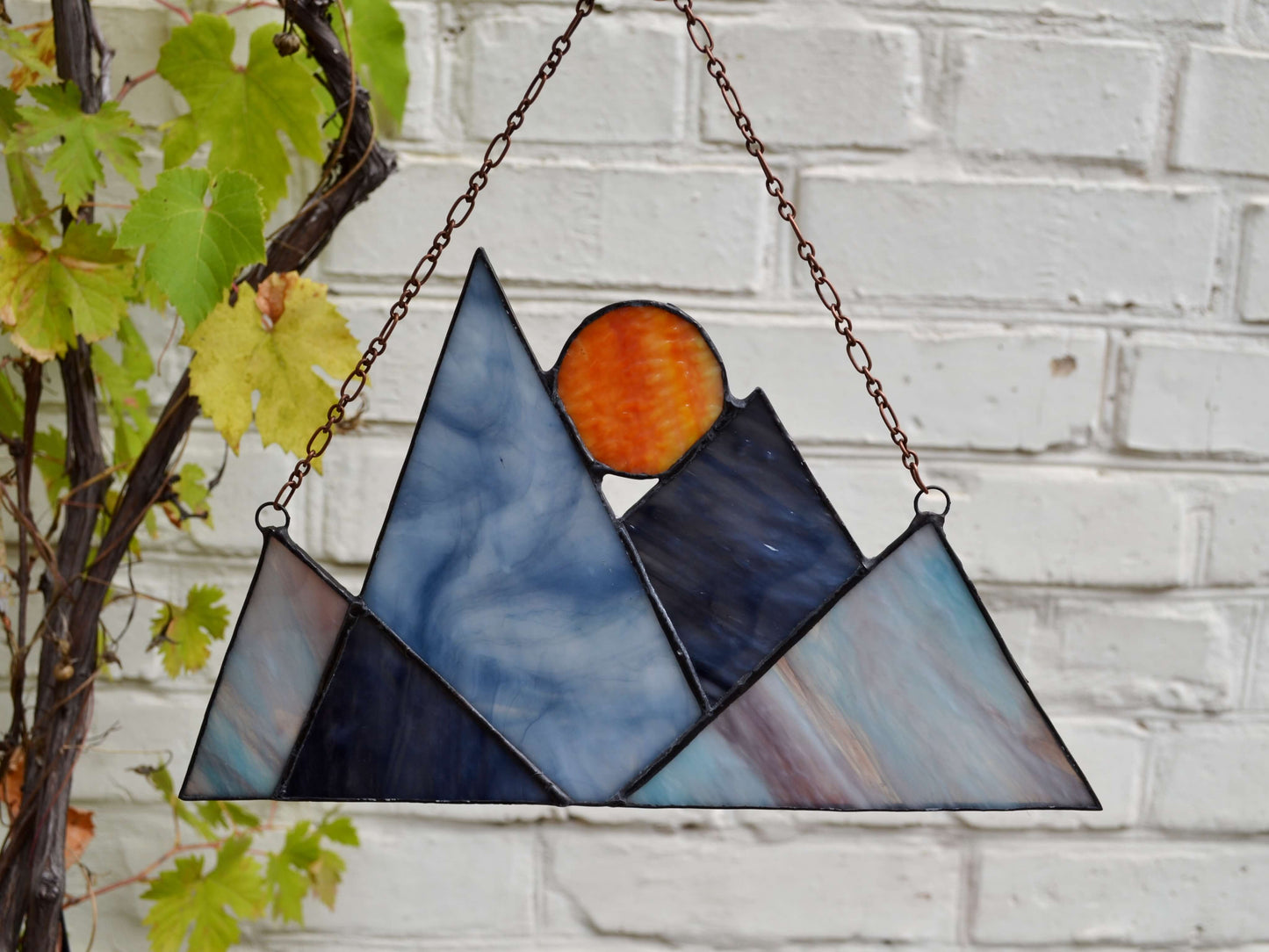 Smokey Mountains Stained Glass Suncatcher