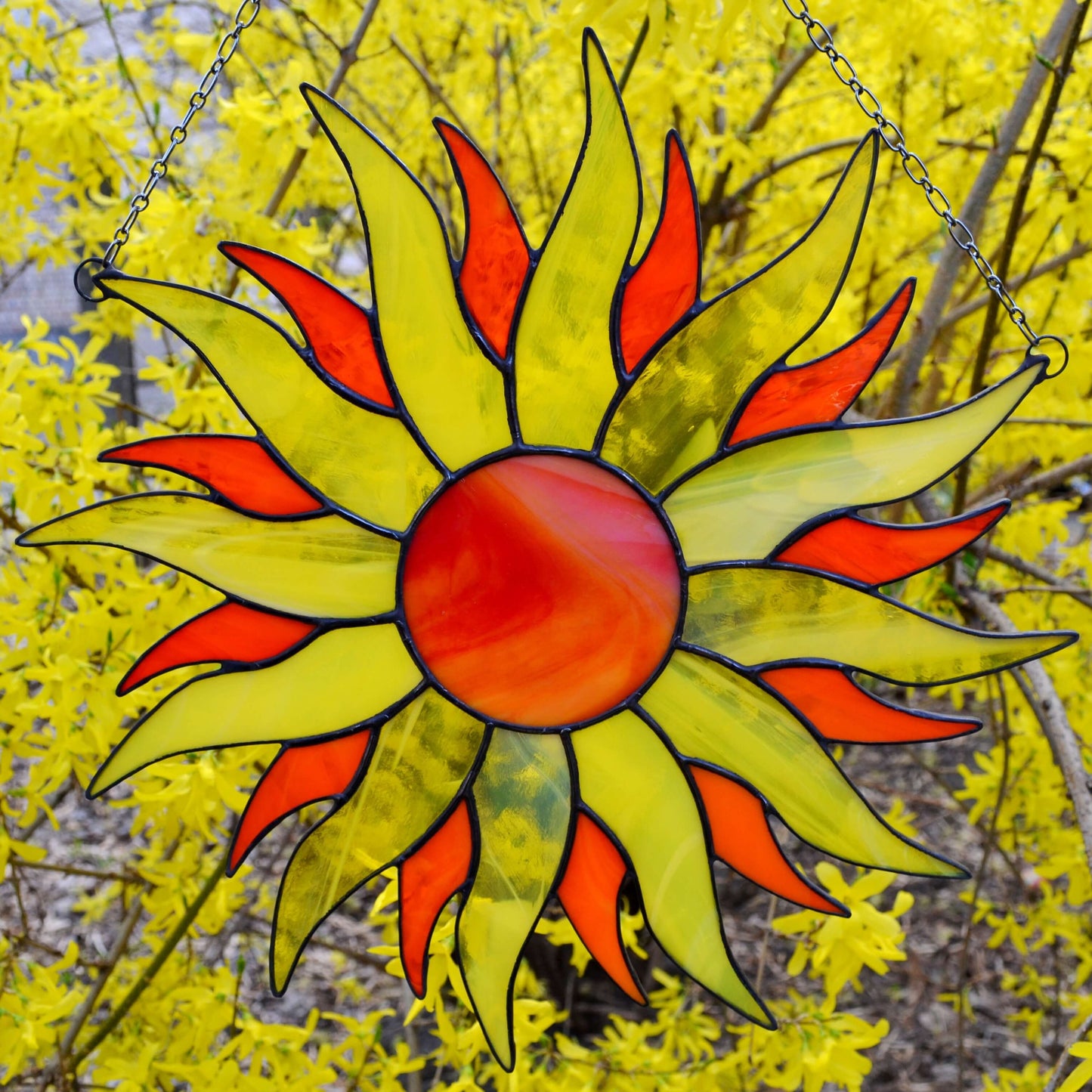 Large Stained Glass Sun Suncatcher