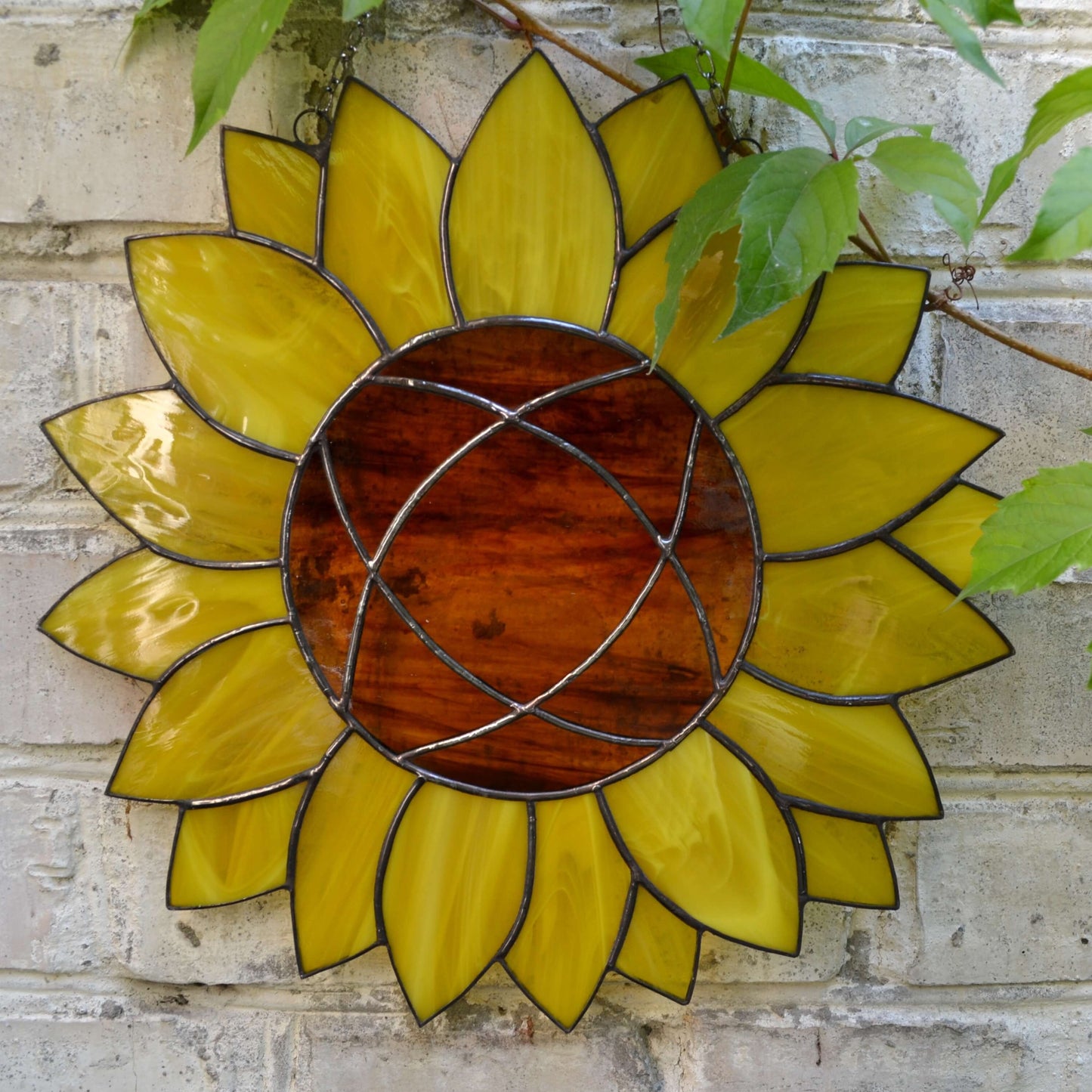 Large Stained Glass Sunflower Suncatcher