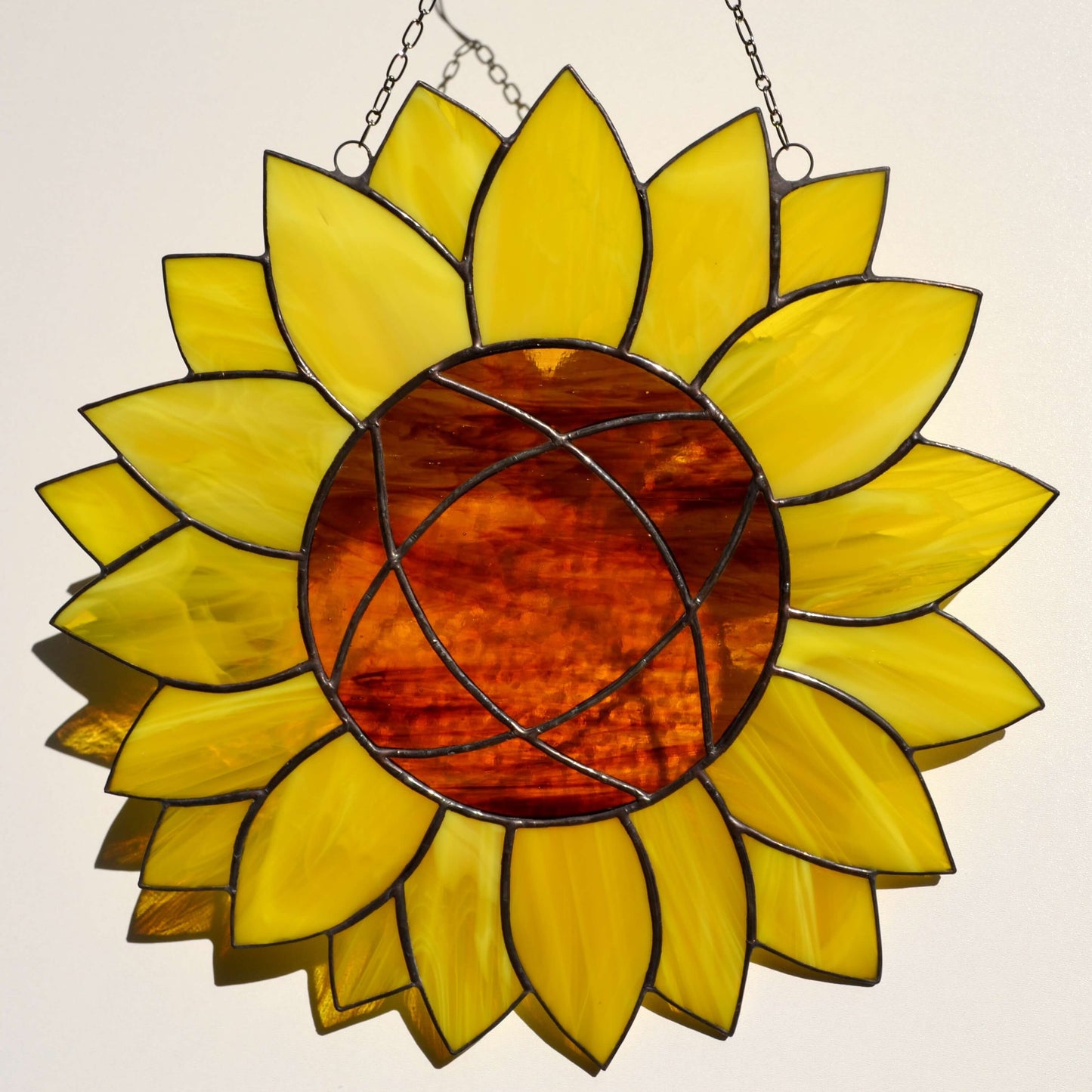 Large Stained Glass Sunflower Suncatcher