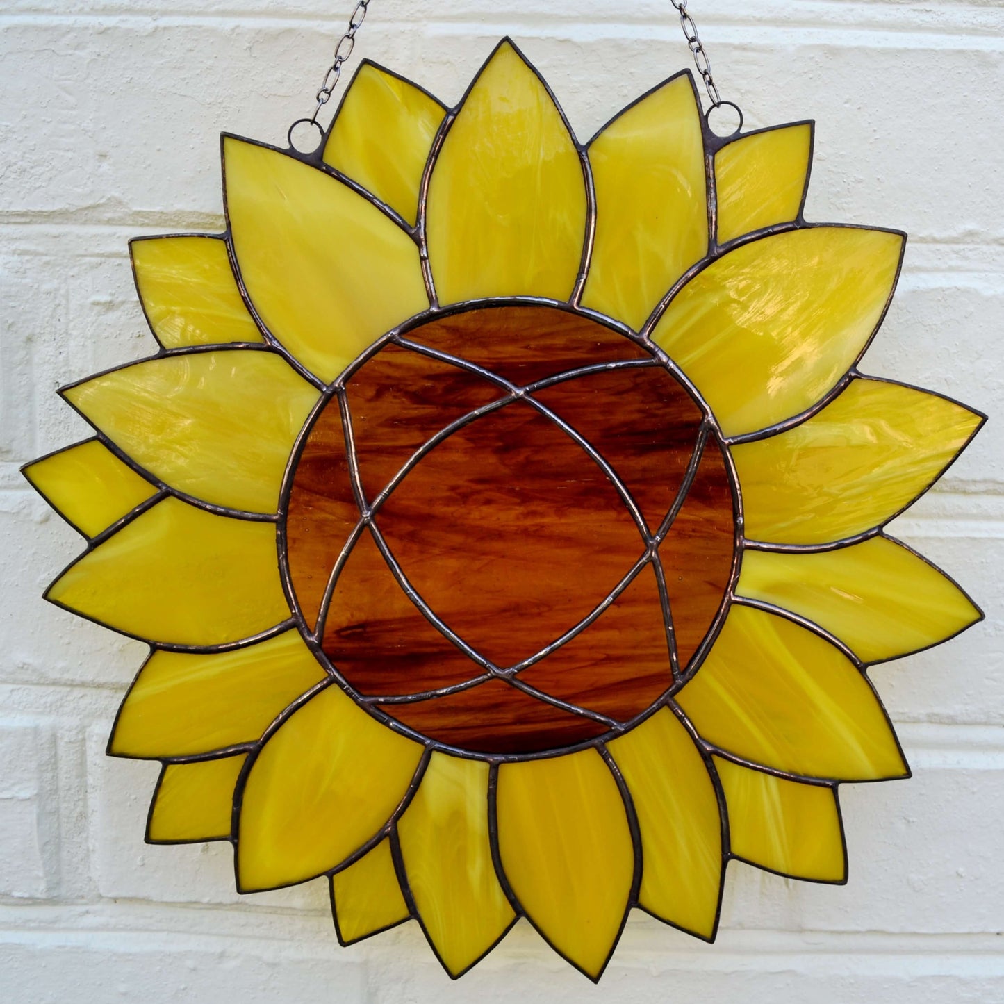 Large Stained Glass Sunflower Suncatcher