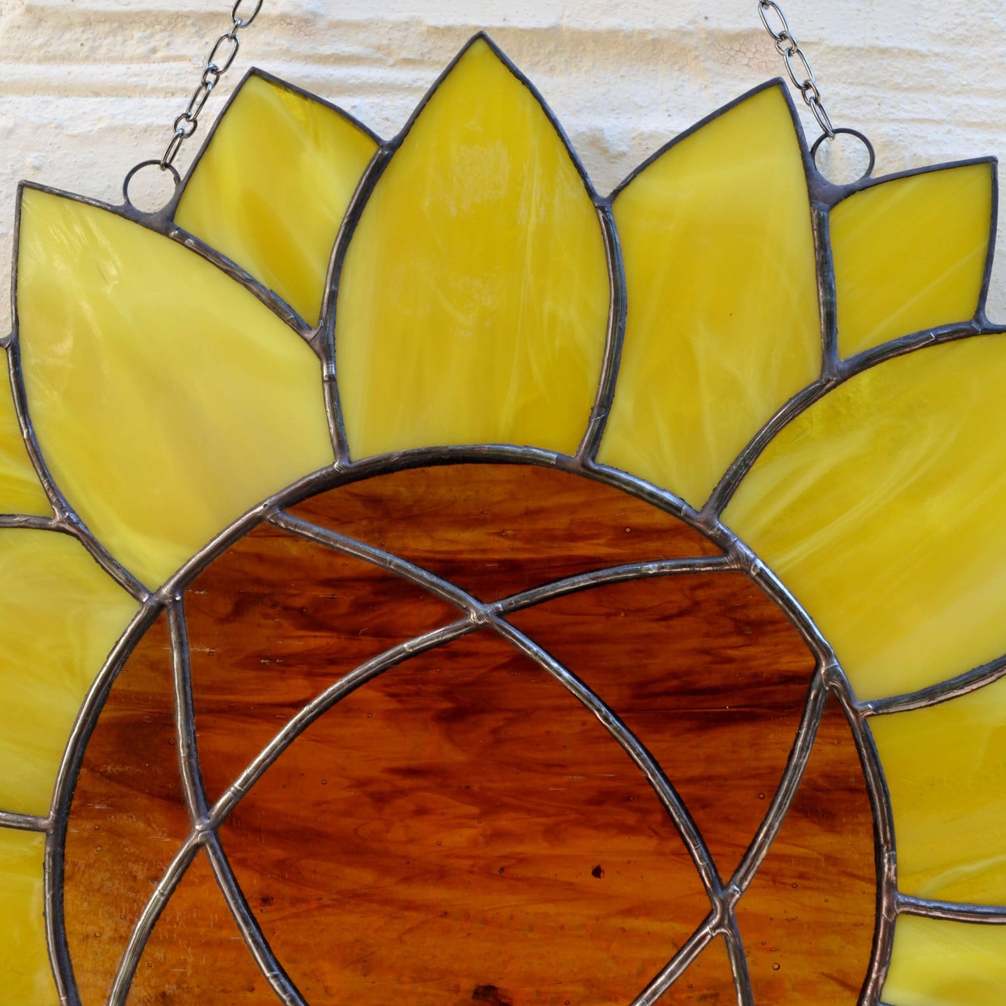 Large Stained Glass Sunflower Suncatcher