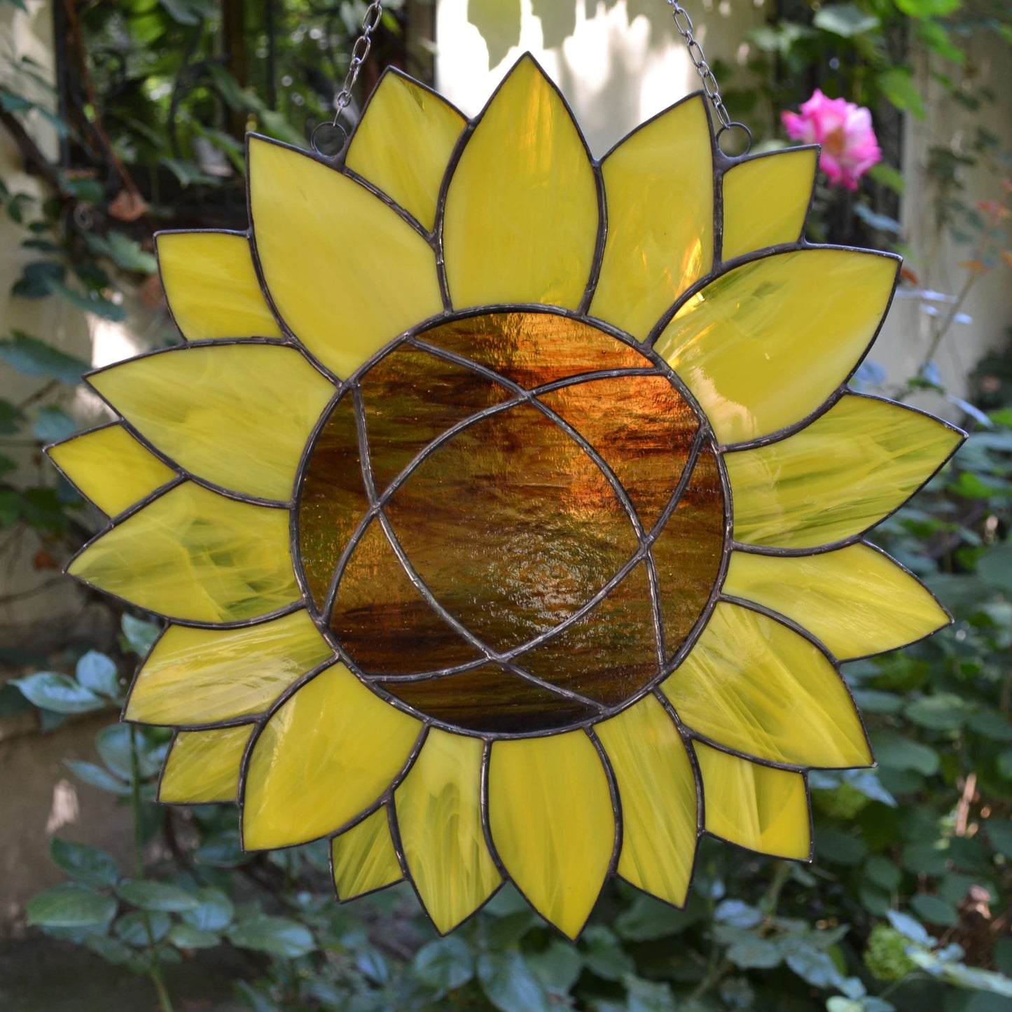 Large Stained Glass Sunflower Suncatcher