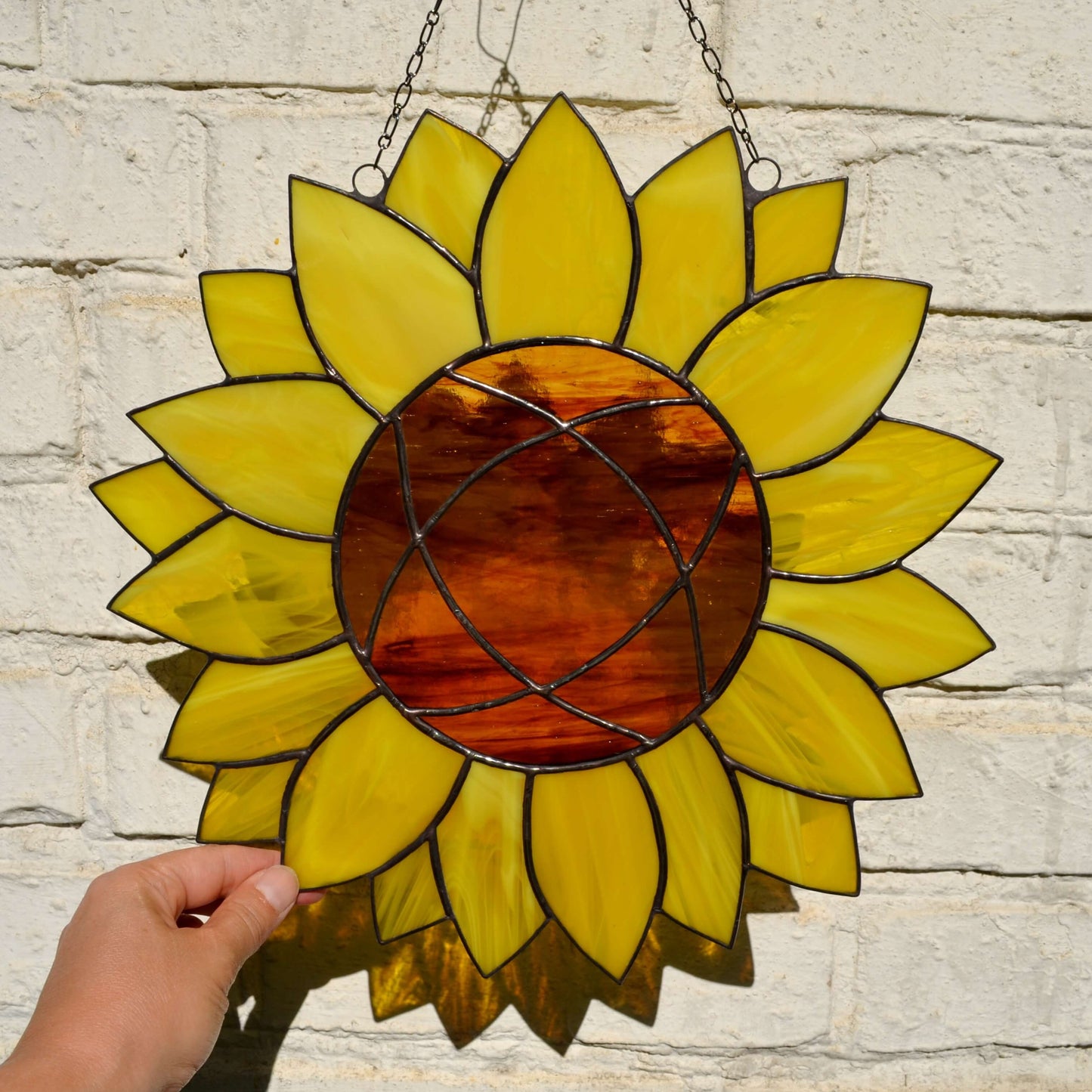 Large Stained Glass Sunflower Suncatcher