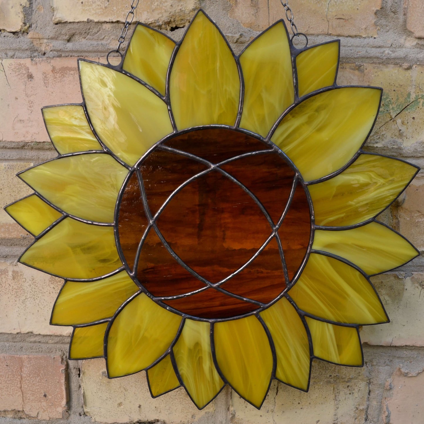 Large Stained Glass Sunflower Suncatcher