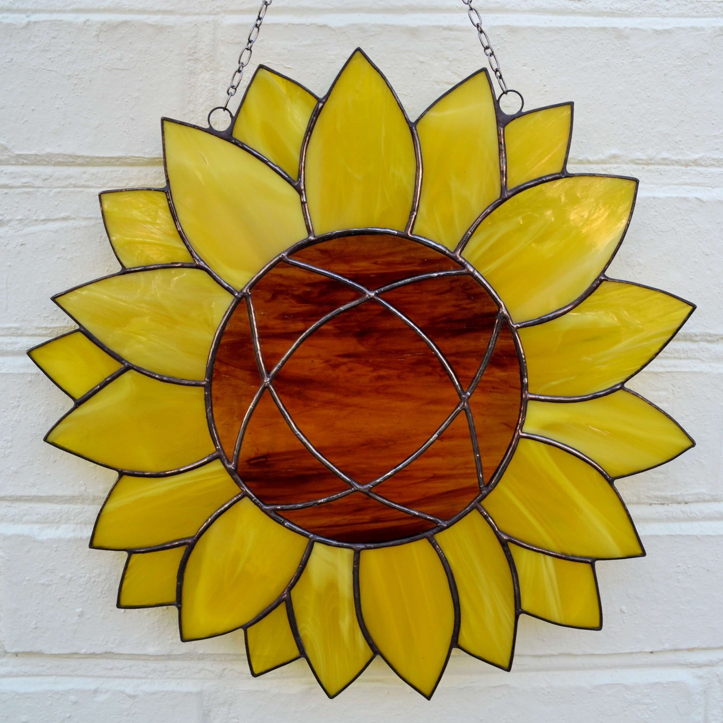 Large Stained Glass Sunflower Suncatcher