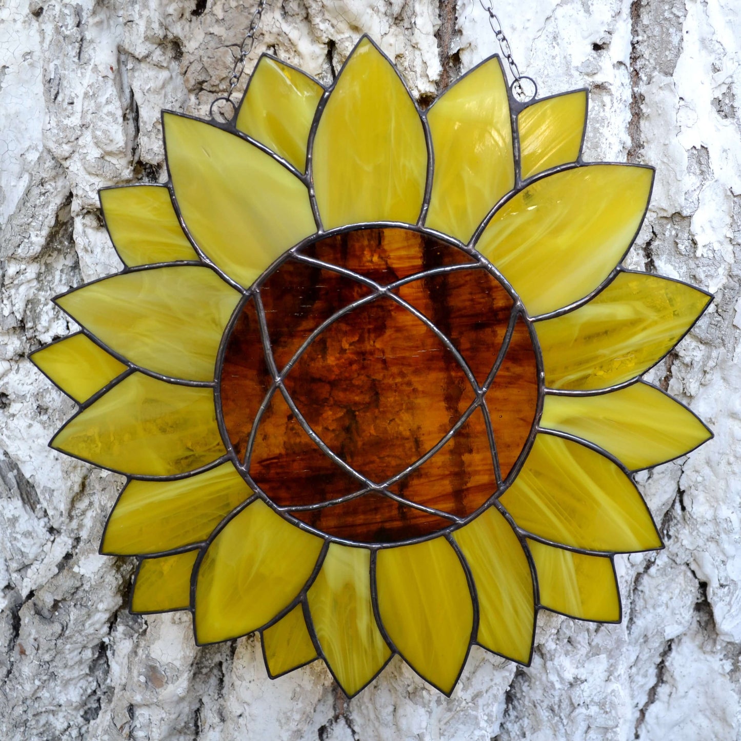 Large Stained Glass Sunflower Suncatcher