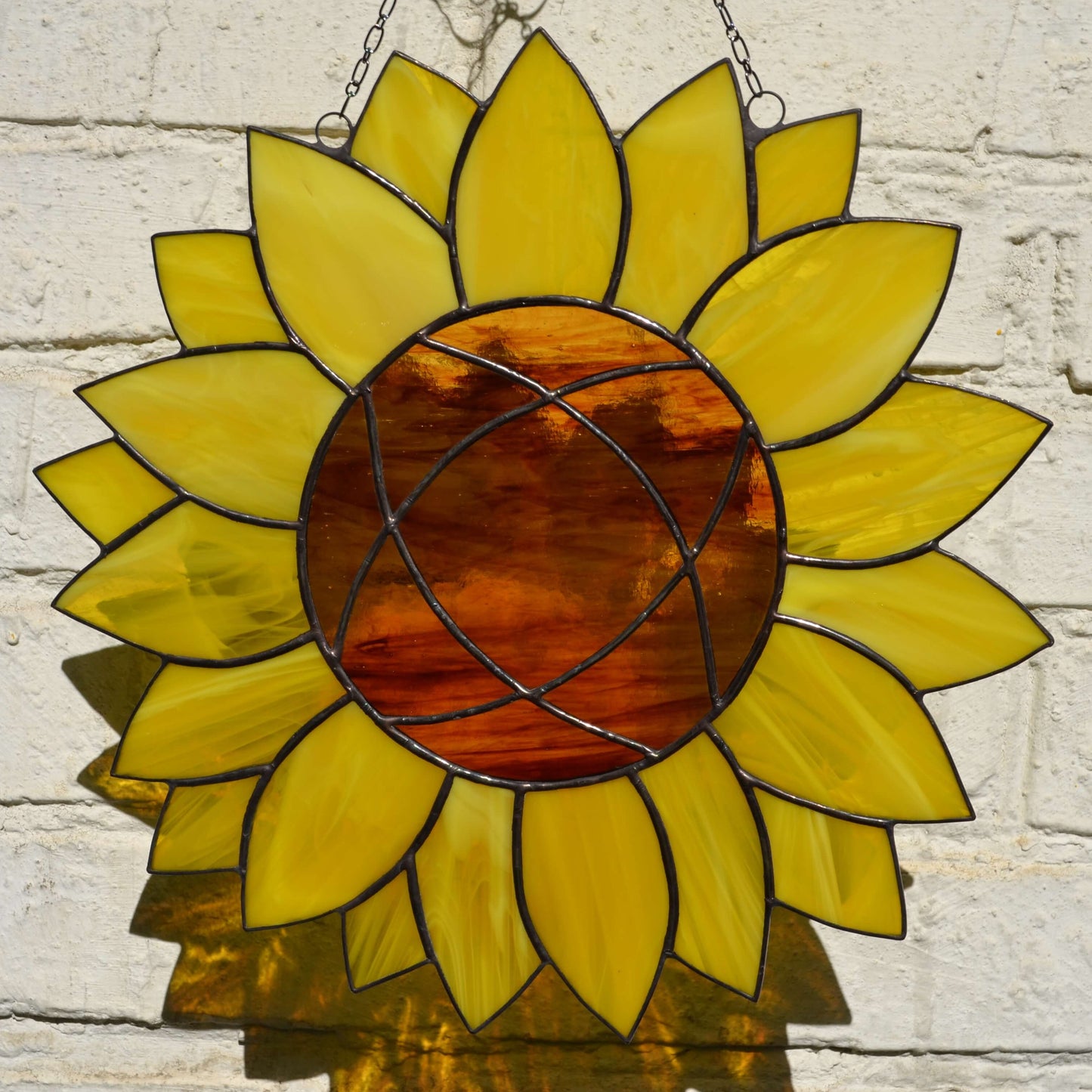 Large Stained Glass Sunflower Suncatcher