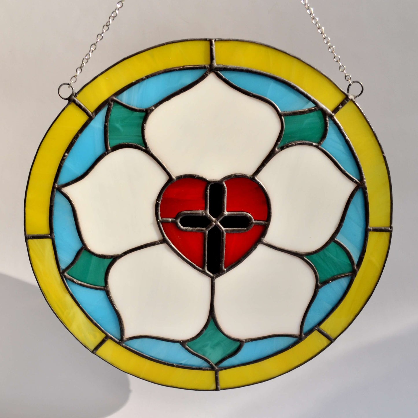 Luther Rose Stained Glass Panel