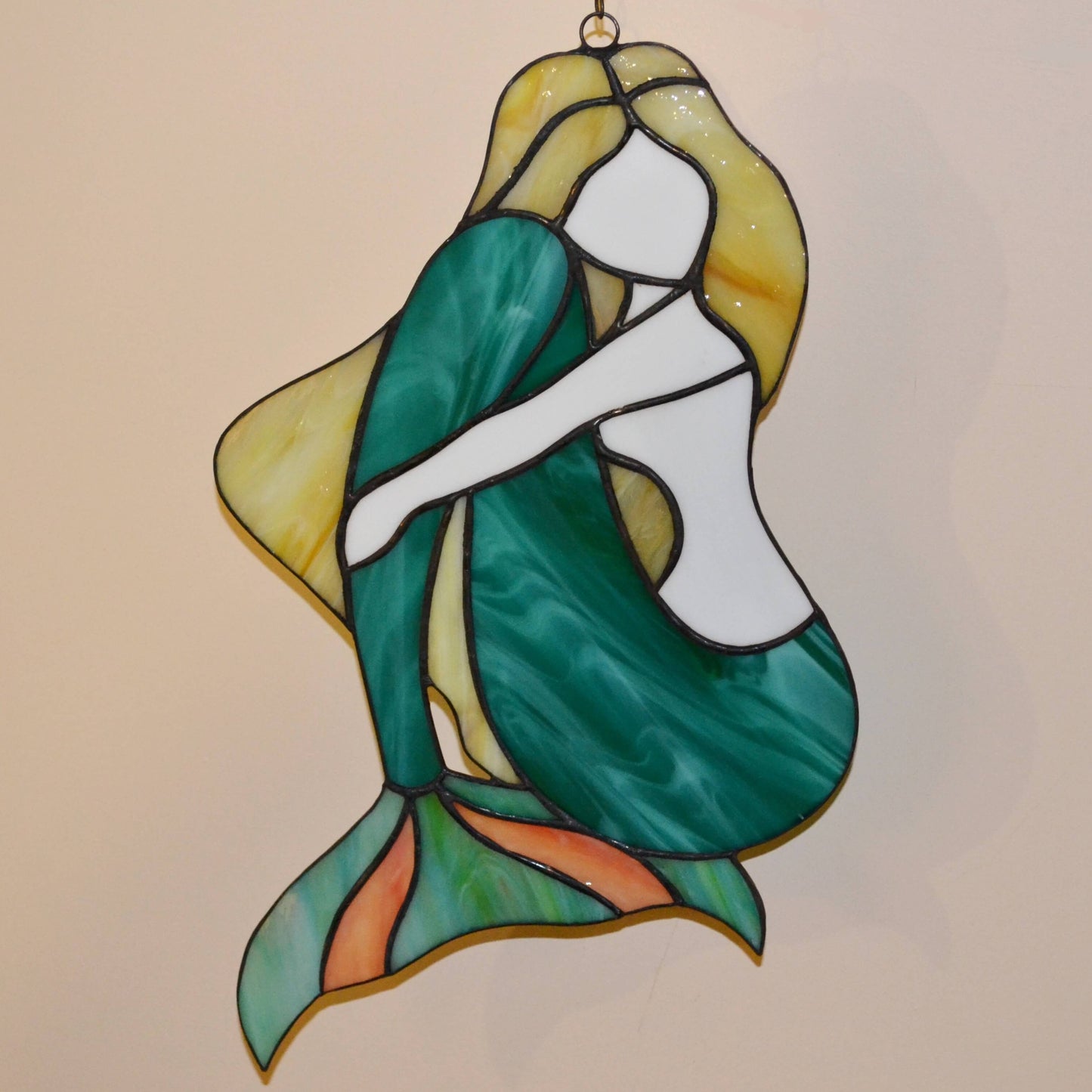 Large Stained Glass Mermaid Suncatcher