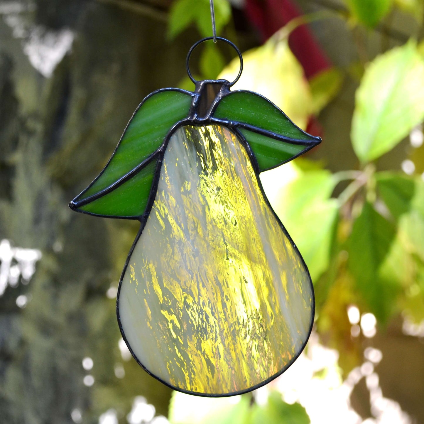 Stained Glass Pear Suncatcher