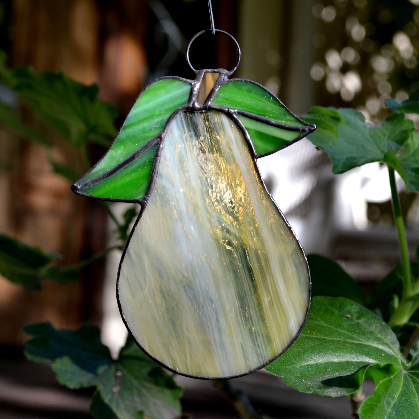 Stained Glass Pear Suncatcher