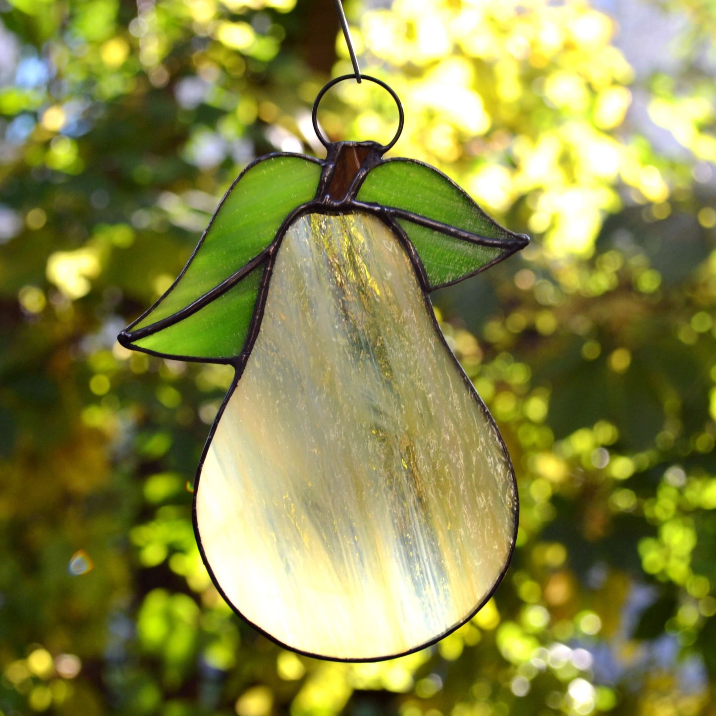 Stained Glass Pear Suncatcher