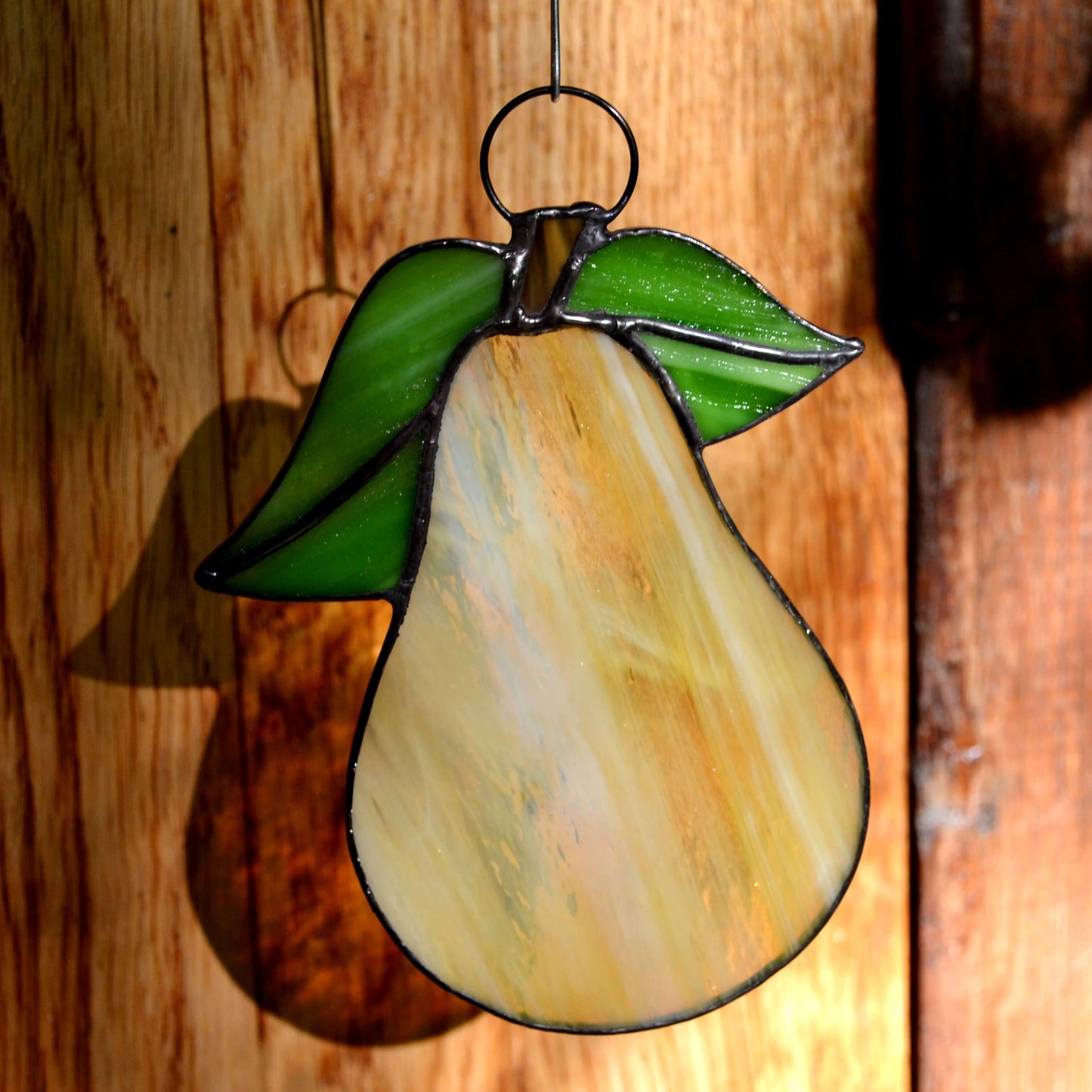 Stained Glass Pear Suncatcher