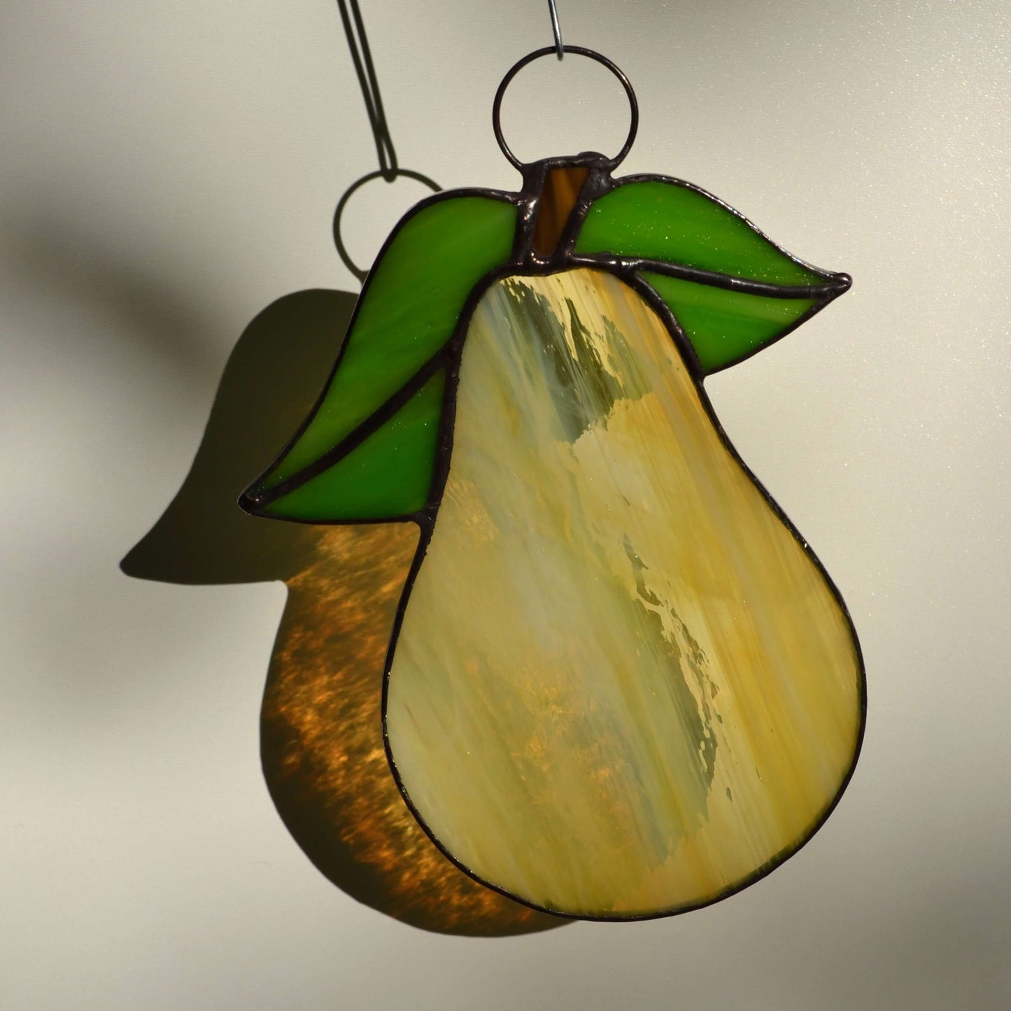 Stained Glass Pear Suncatcher