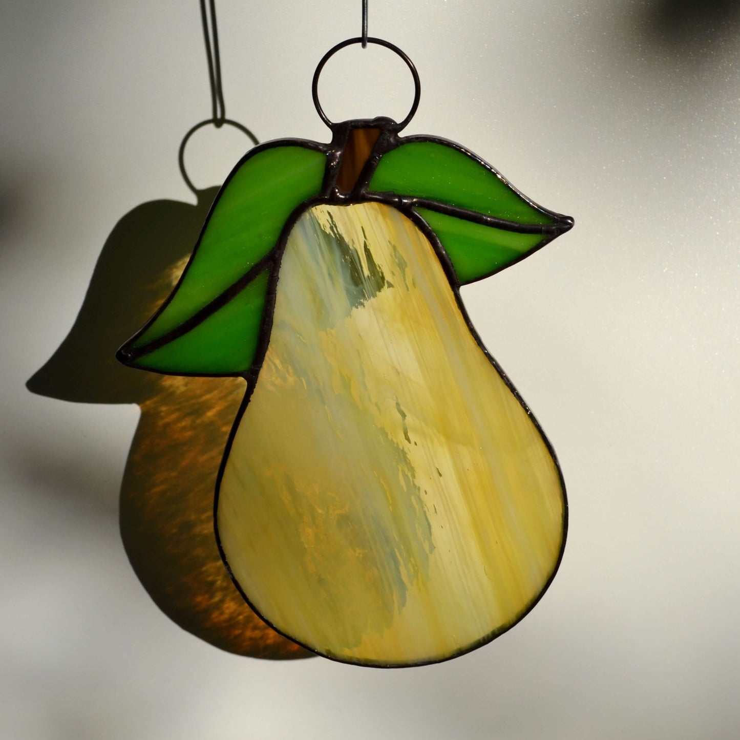 Stained Glass Pear Suncatcher