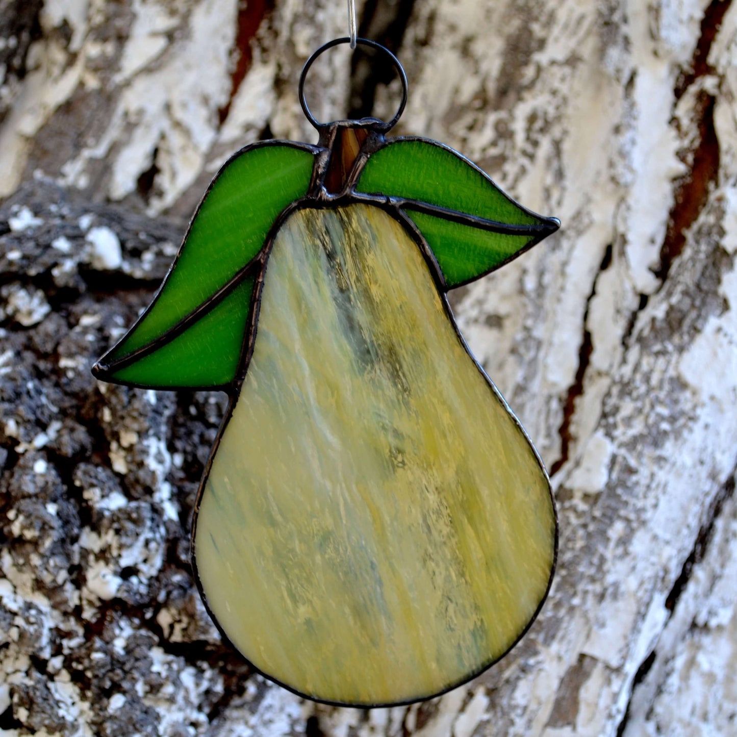 Stained Glass Pear Suncatcher