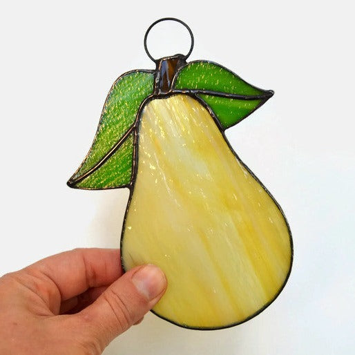 Stained Glass Pear Suncatcher