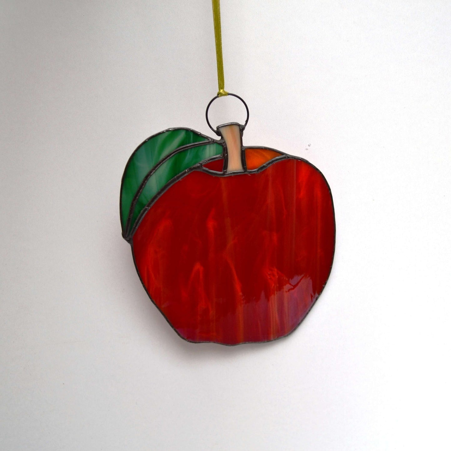 Red Apple Stained Glass Suncatcher