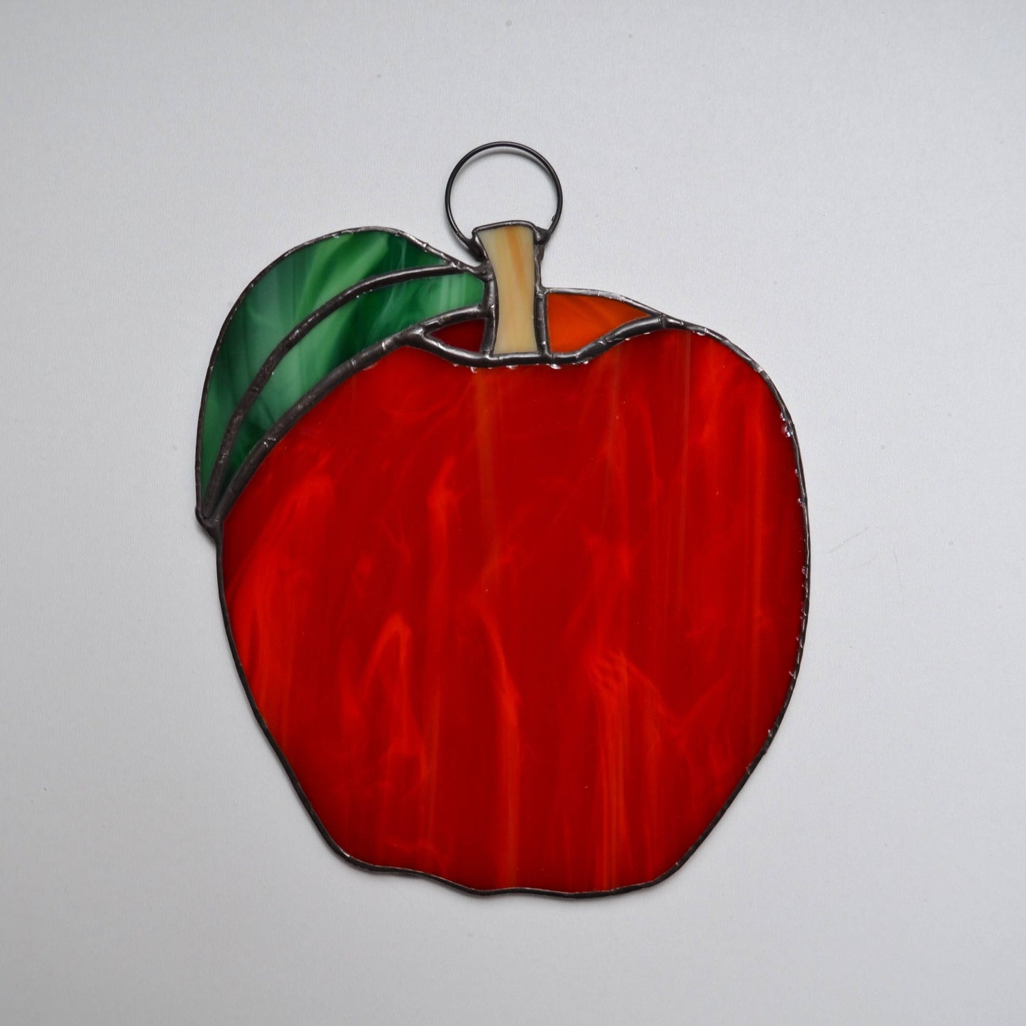 Red Apple Stained Glass Suncatcher