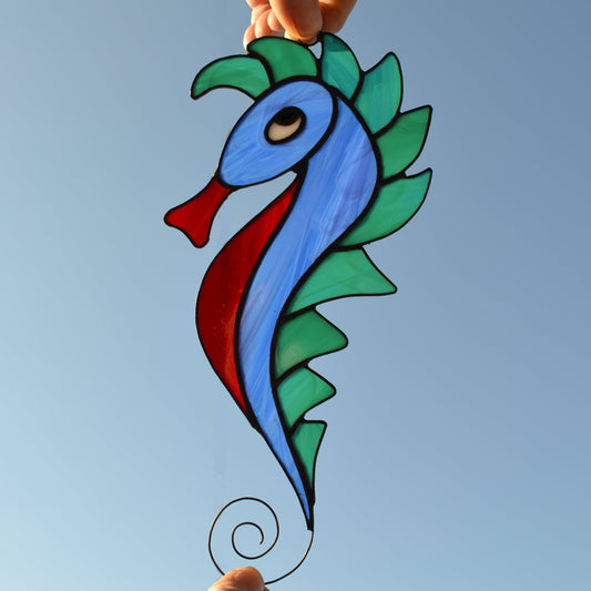 Stained Glass Seahorse Suncatcher